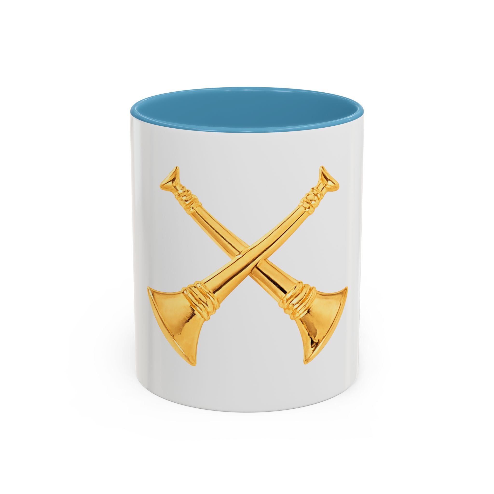 Battalion Chief Firefighter Coffee Mug — Crossed Bugles Rank Accent Mug (11/15 oz)