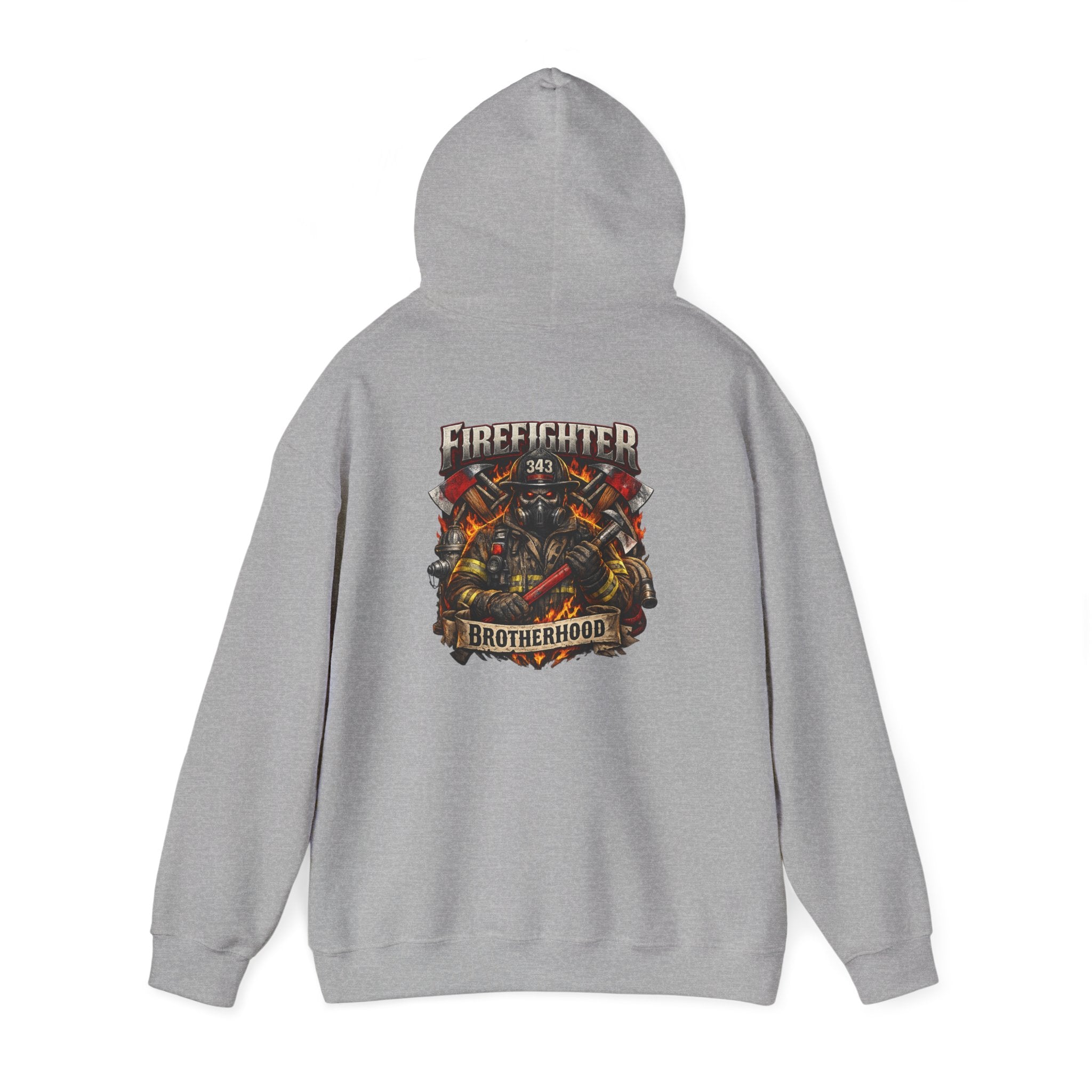 Firefighter Brotherhood Hoodie – Courage Skull Fire Axe Back Print