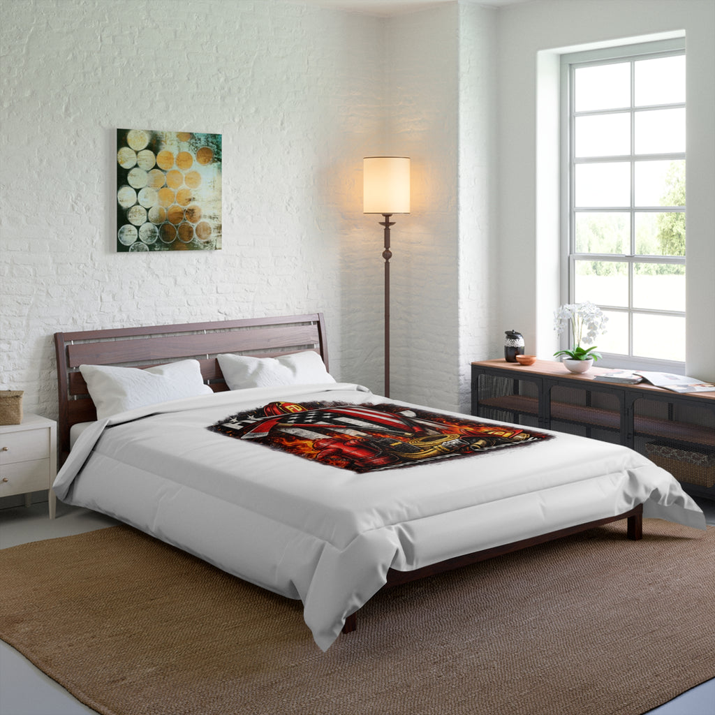 Firefighter Comforter – Dedication & Courage Patriotic Fire Rescue Bedding