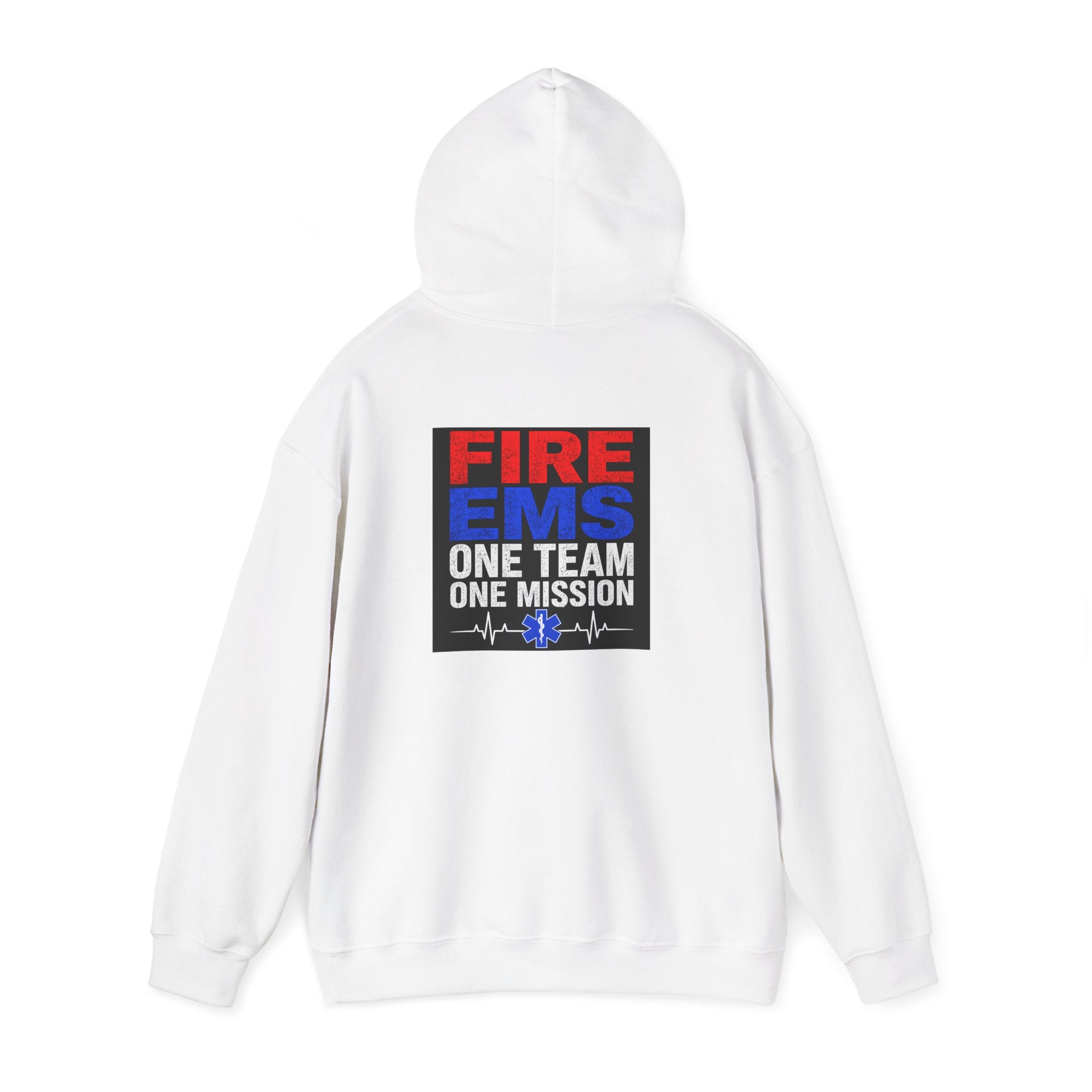 Fire & EMS Hoodie — "One Team One Mission" Back Graphic Pullover