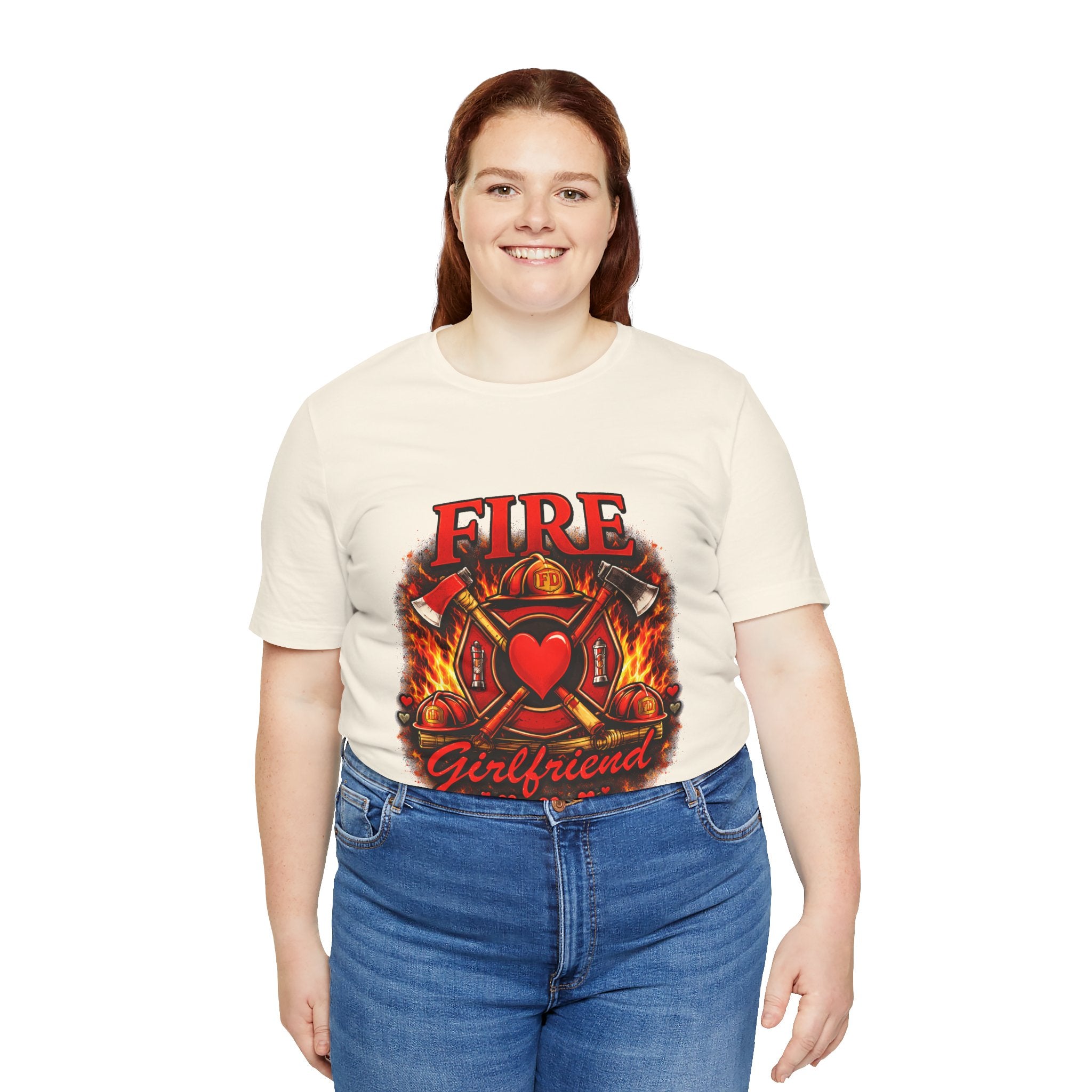 Firefighter Girlfriend T-Shirt — Fire Department Heart Logo Tee