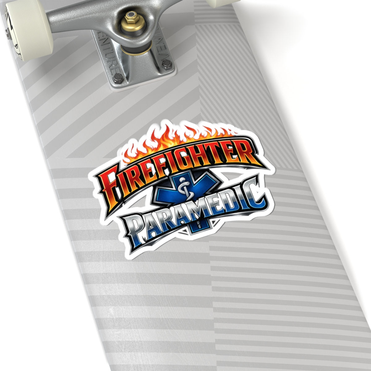 Firefighter & Paramedic Kiss-Cut Sticker — Fire Emoji Flame EMS Logo