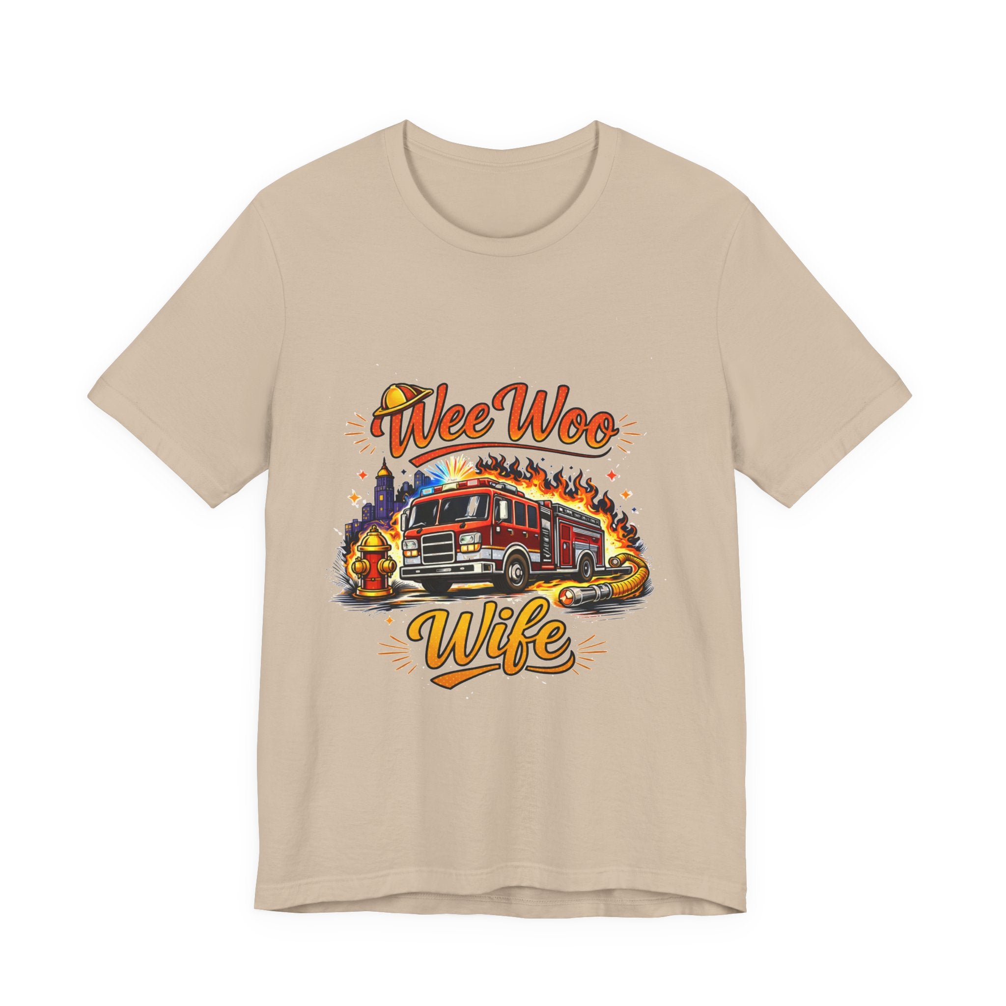 Firefighter Wife T-Shirt – "Wee Woo Wife" Fire Truck Graphic Tee