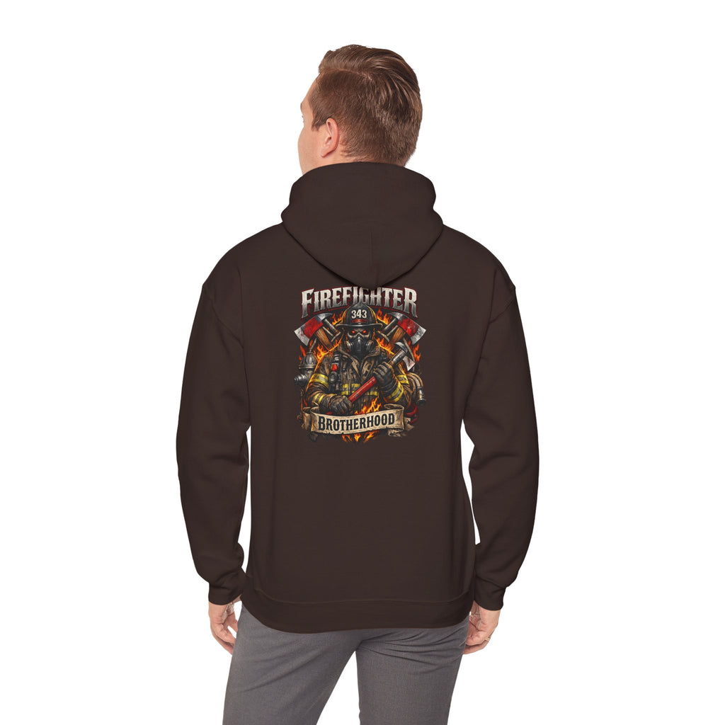 Firefighter Brotherhood Hoodie – Courage Skull Fire Axe Back Print