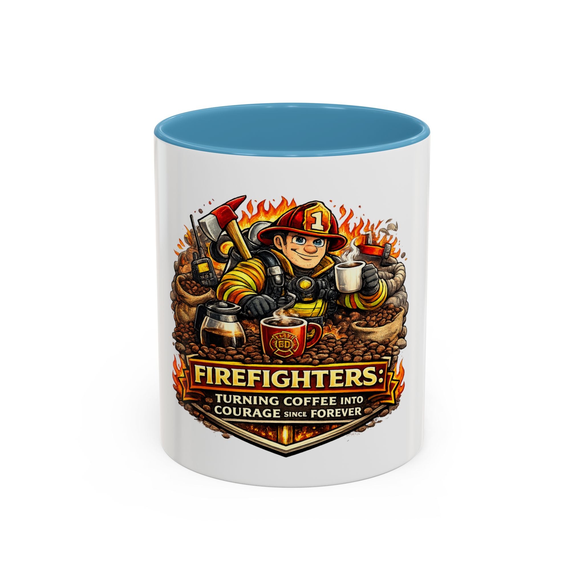 Firefighters Coffee Mug — "Turning Coffee Into Courage Since Forever" (11/15oz)
