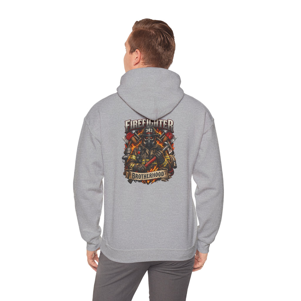 Firefighter Brotherhood Hoodie – Courage Skull Fire Axe Back Print