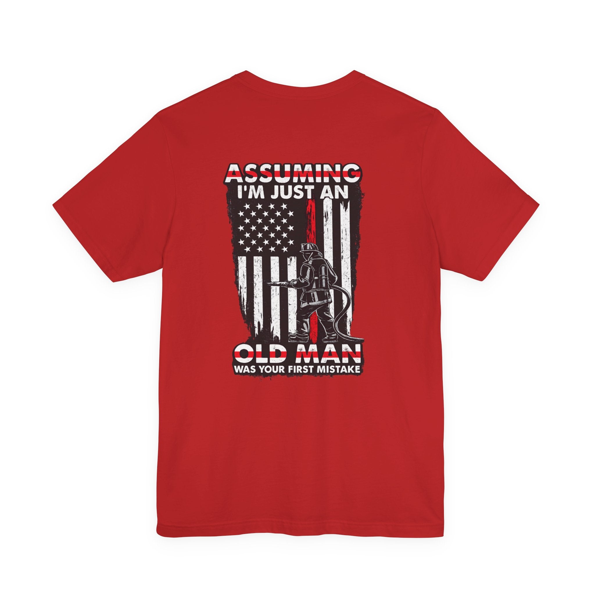 T‑Shirt - "Assuming I’m Just an Old Man" American Flag Fishing Tee