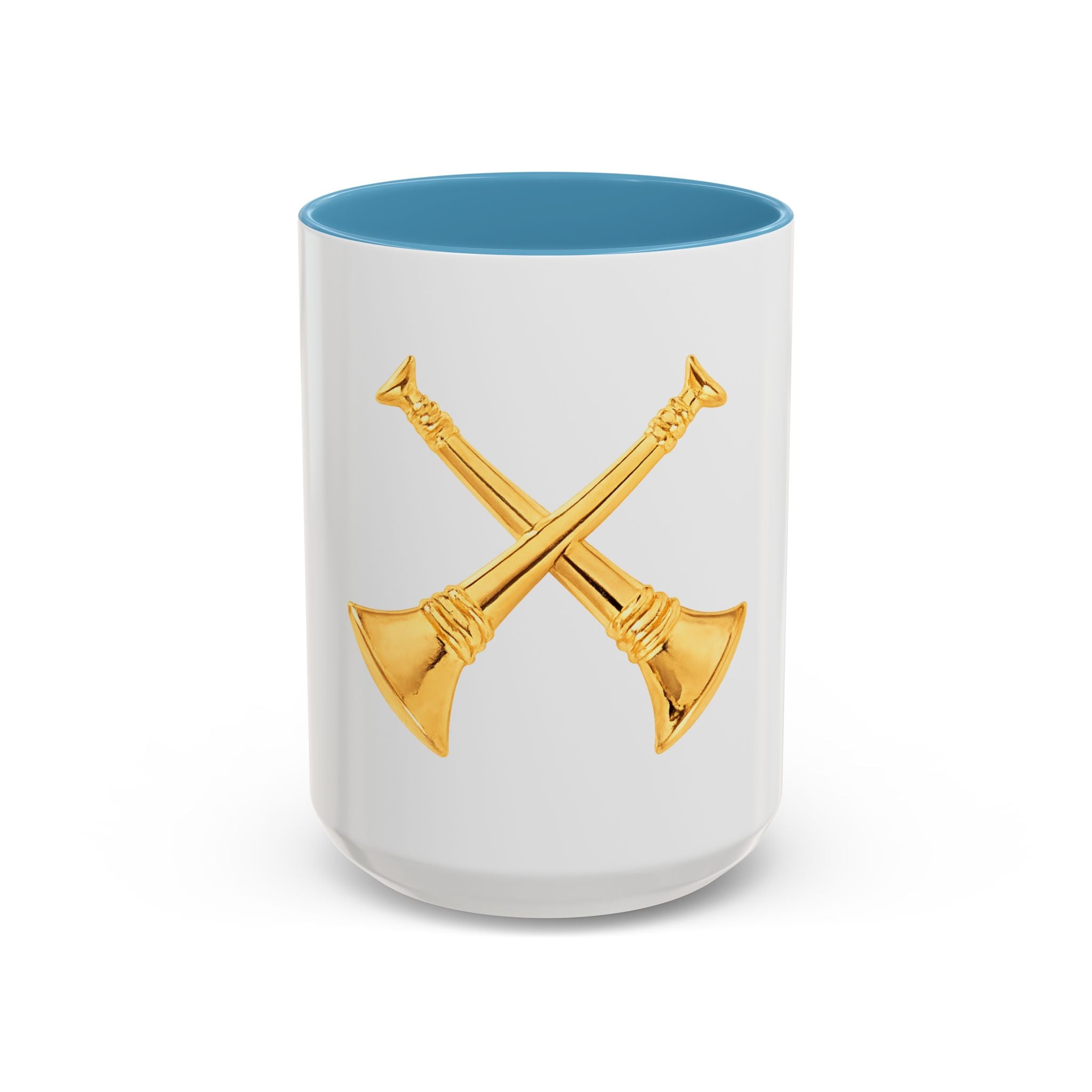Battalion Chief Firefighter Coffee Mug — Crossed Bugles Rank Accent Mug (11/15 oz)