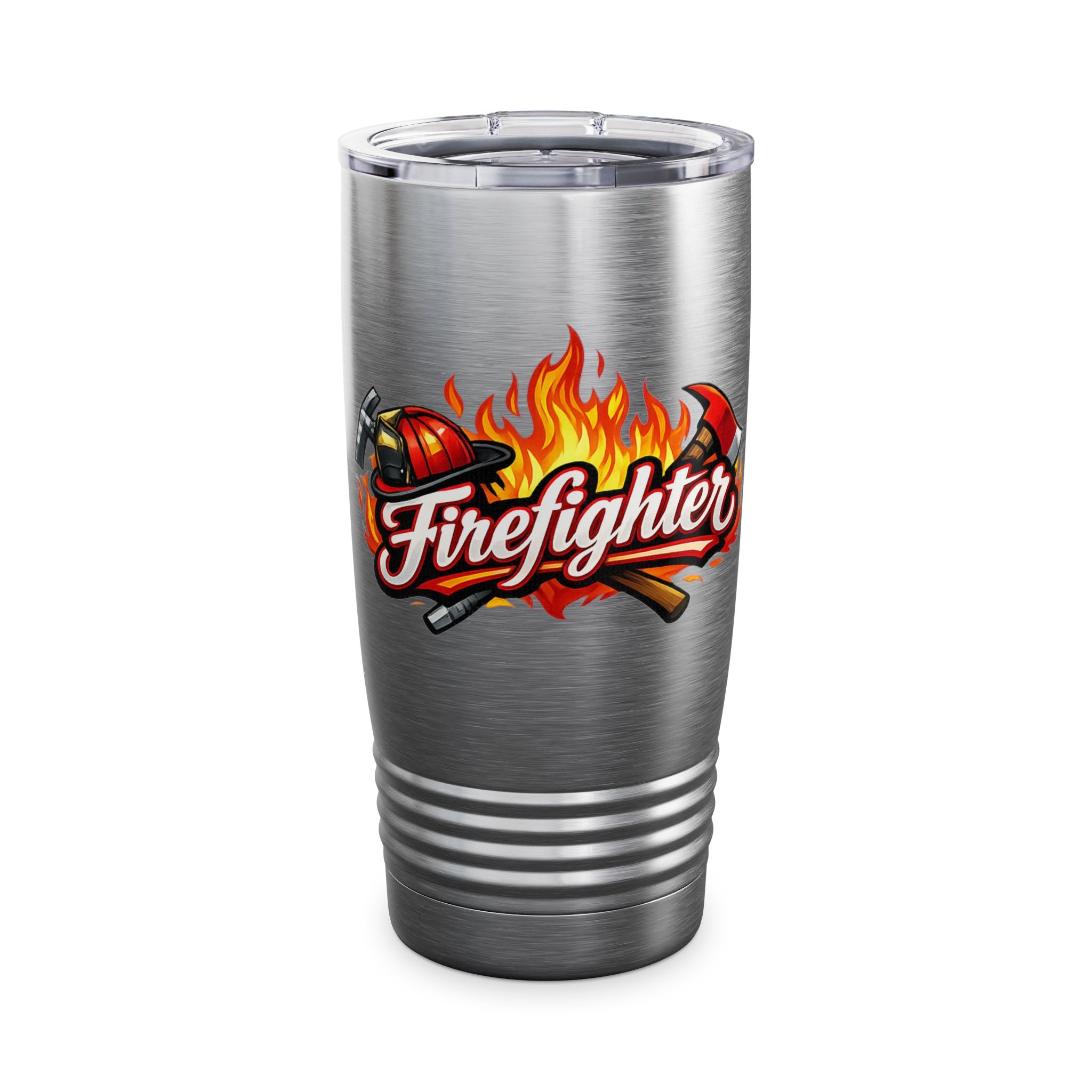 Firefighter Flames 20oz Tumbler — Insulated Firefighter Travel Mug