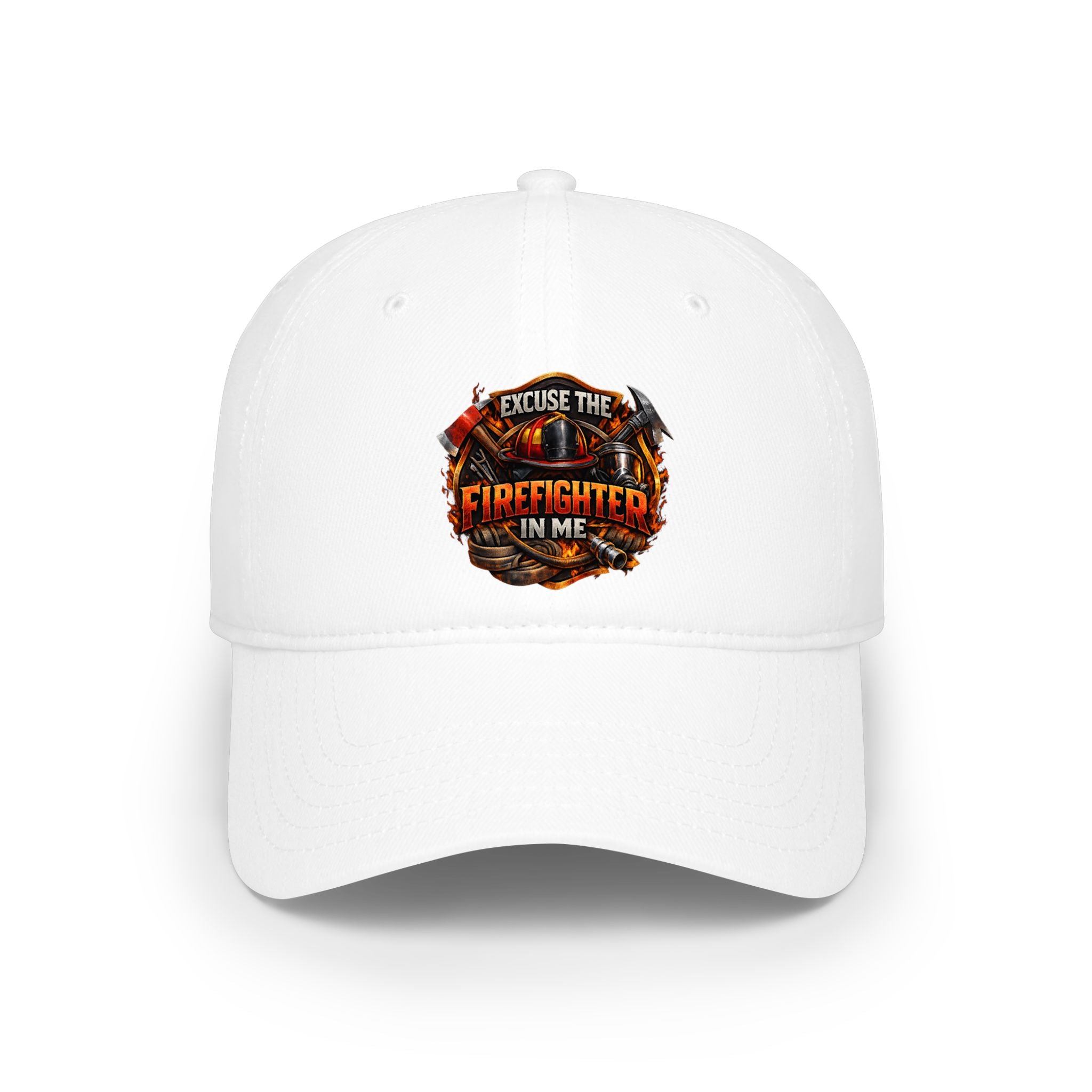 Firefighter Hat - "Excuse the Firefighter in Me" Low Profile Baseball Cap