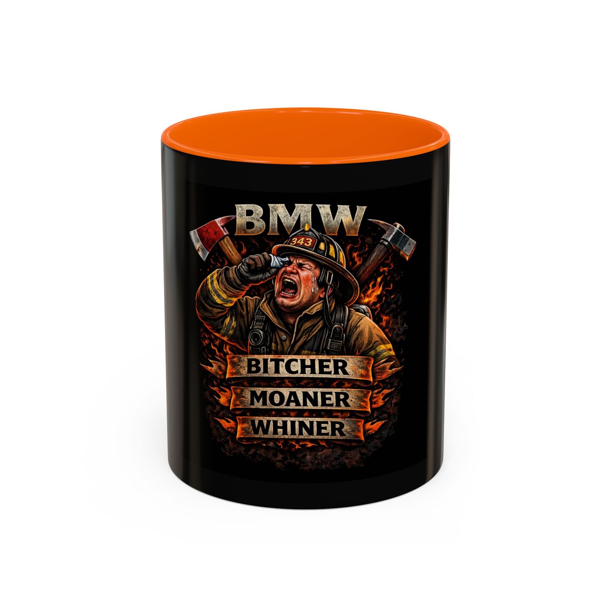 Firefighter Coffee Mug — 'Bitches, Moans & Whines' Humorous Accent Mug