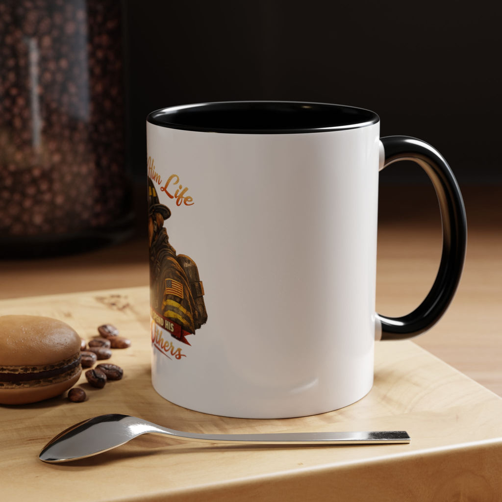 Firefighter Couple Coffee Mug – "She Gave Him Life and He Chose to Spend His Saving Others"