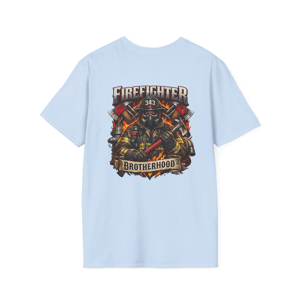 Firefighter Brotherhood T-Shirt — 343 Skull & Axes Rescue Tee