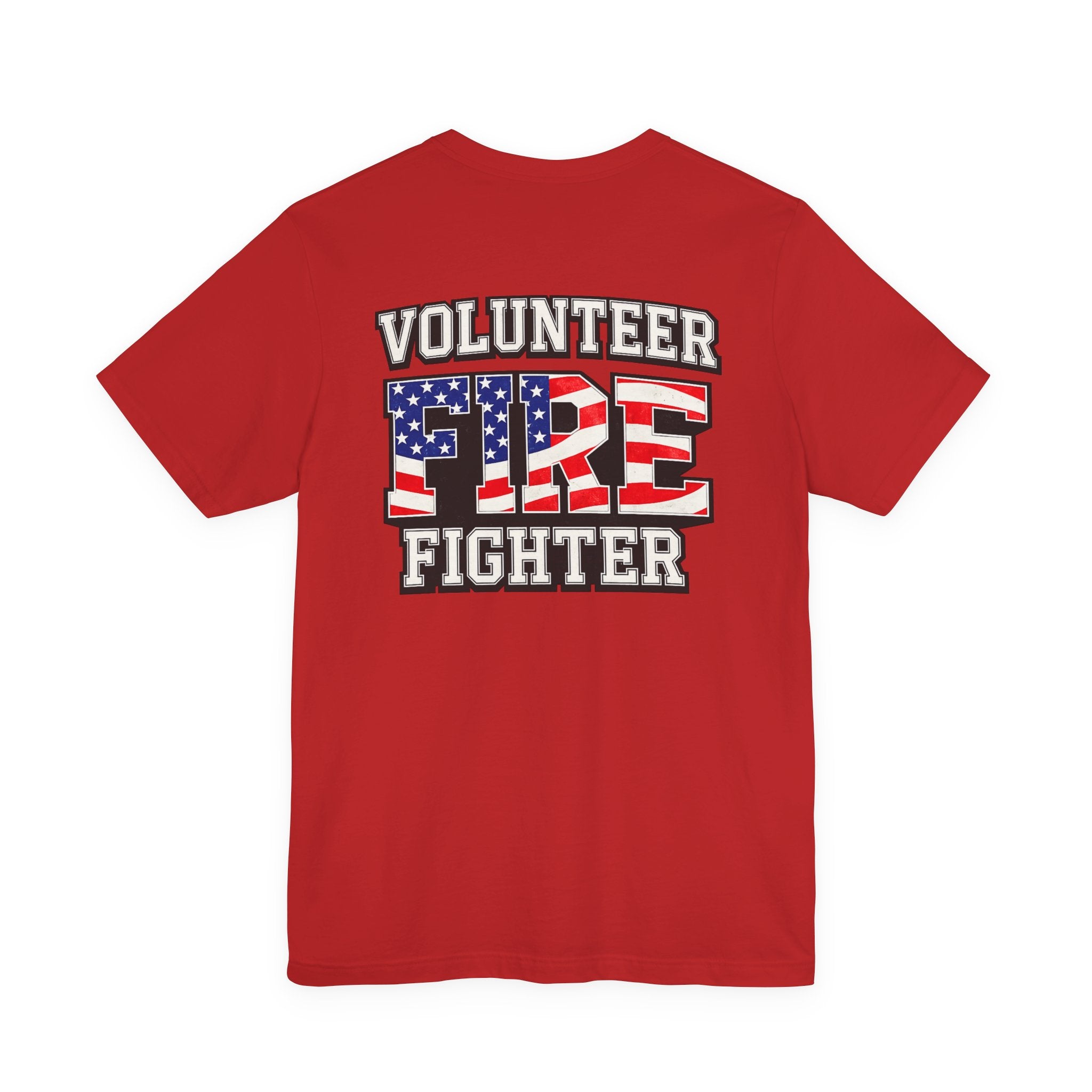 Volunteer Firefighter T-Shirt — Patriotic American Flag Fire Graphic