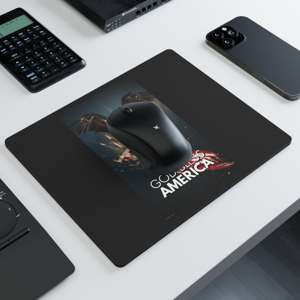 God Bless America Eagle Flag Rectangular Mouse Pad – Patriotic Desk Mousepad