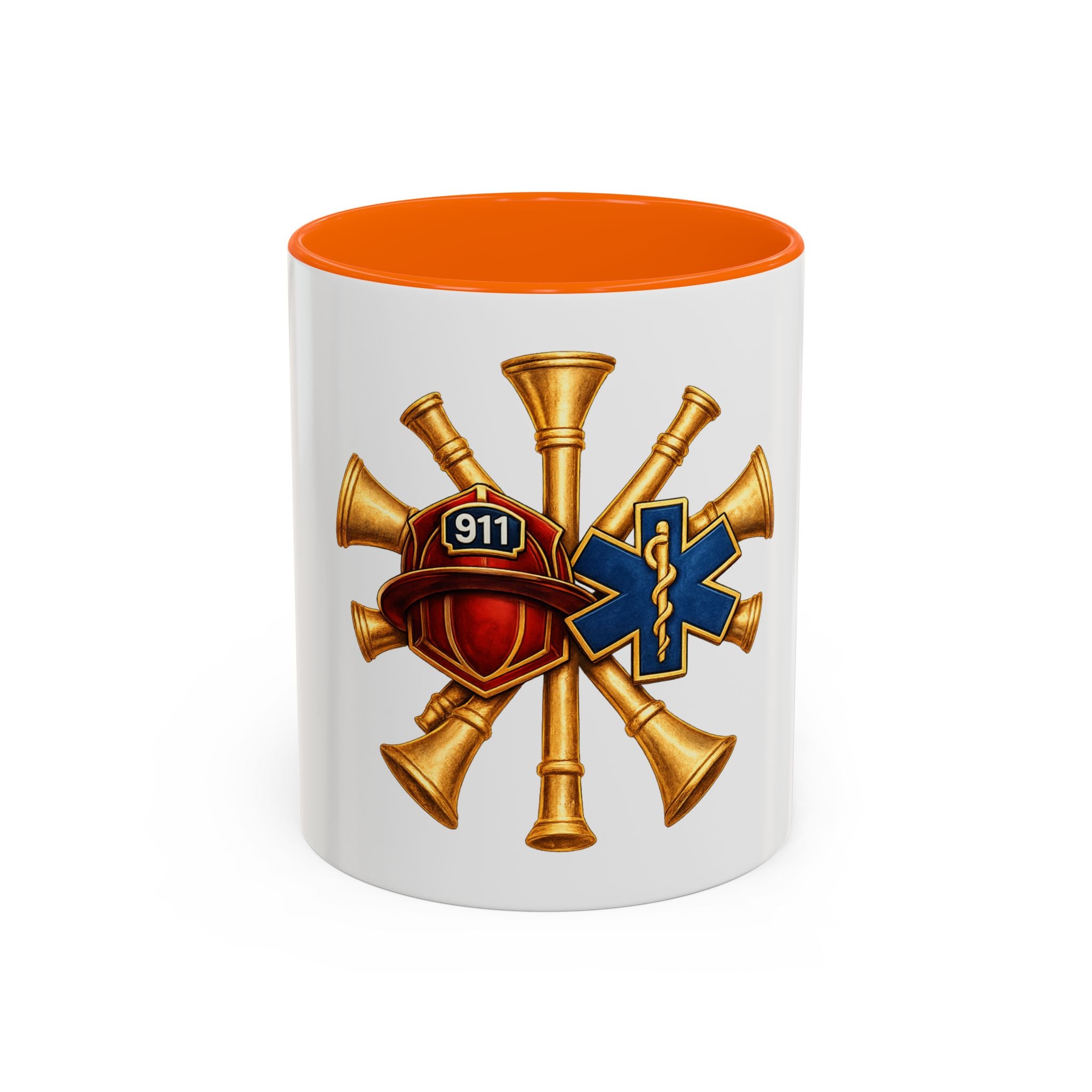 Fire Chief EMS & Firefighter Maltese Cross Coffee Mug — 911 Rescue Medical Emblem Accent Mug