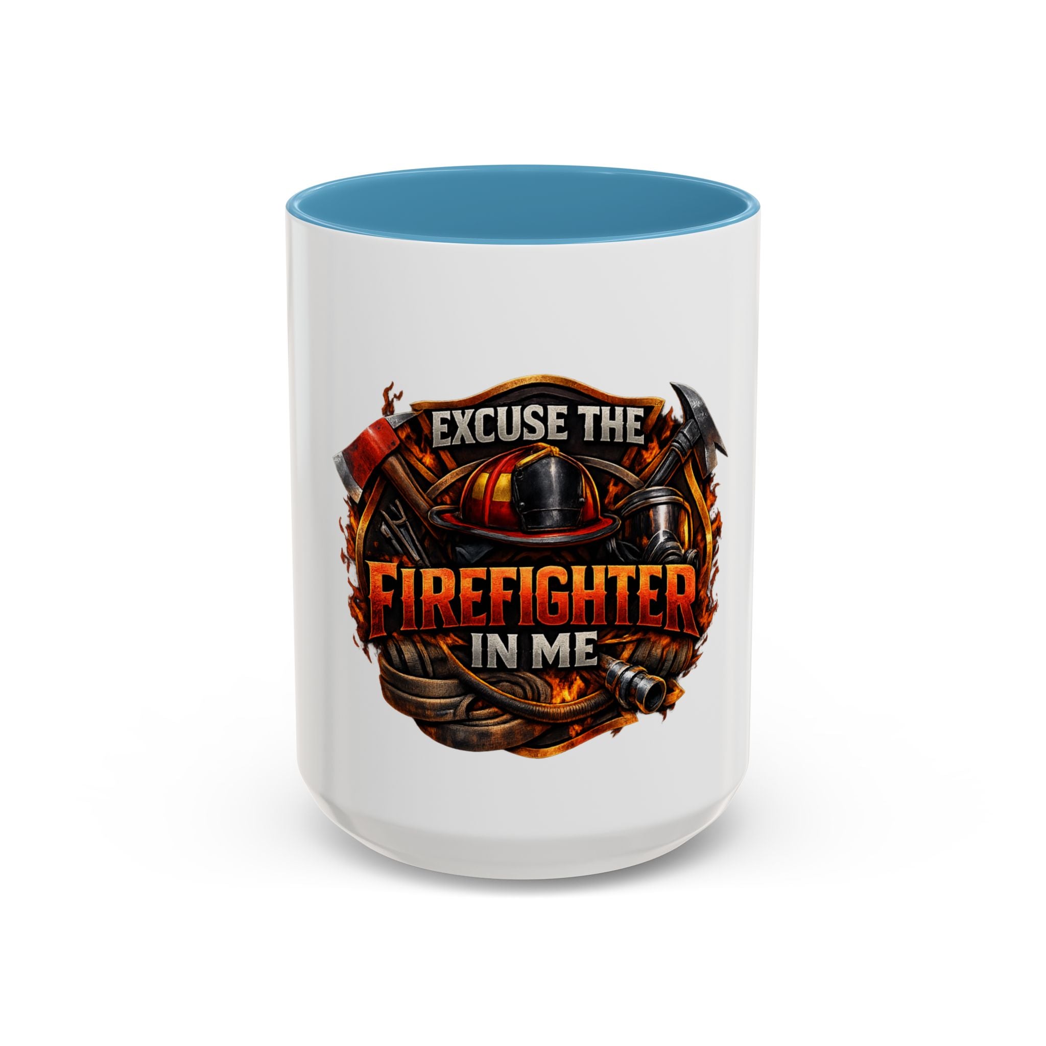 Excuse the Firefighter in Me Accent Coffee Mug
