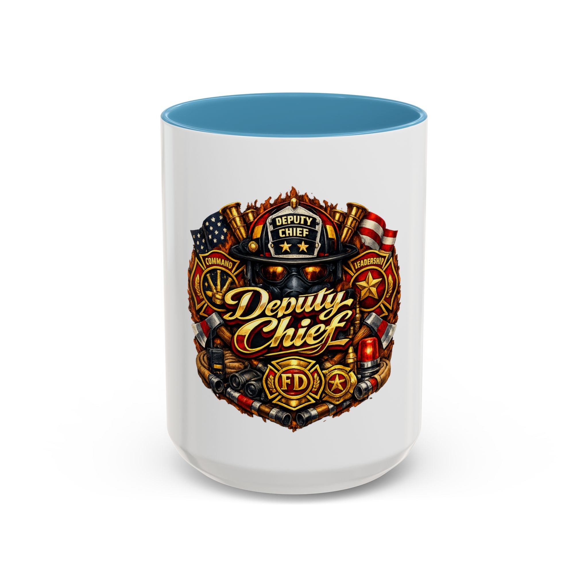 Deputy Chief Firefighter Accent Coffee Mug — Fire Department Tribute (11/15oz)