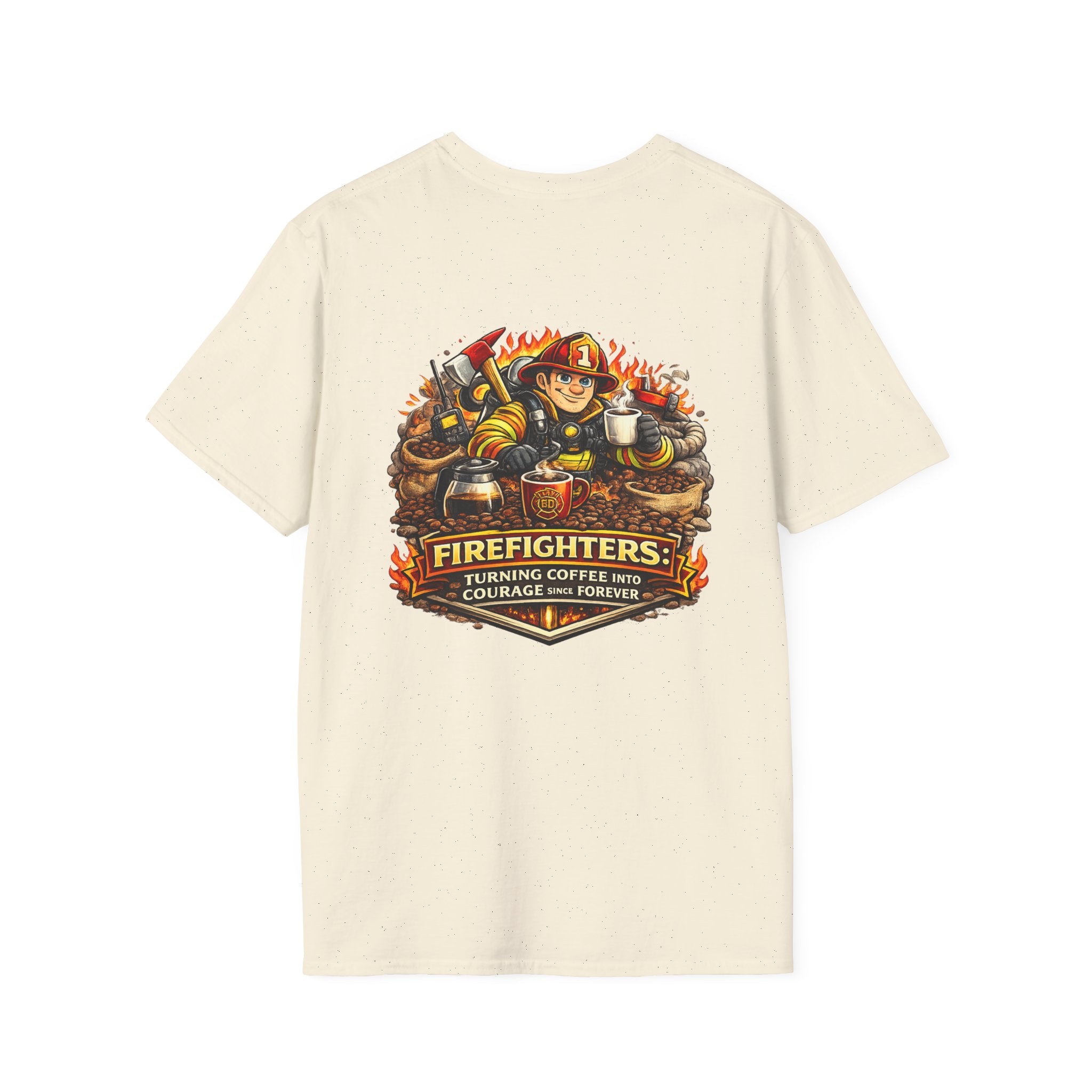 Firefighter Coffee T-Shirt — "Turning Coffee Into Courage" Graphic Tee