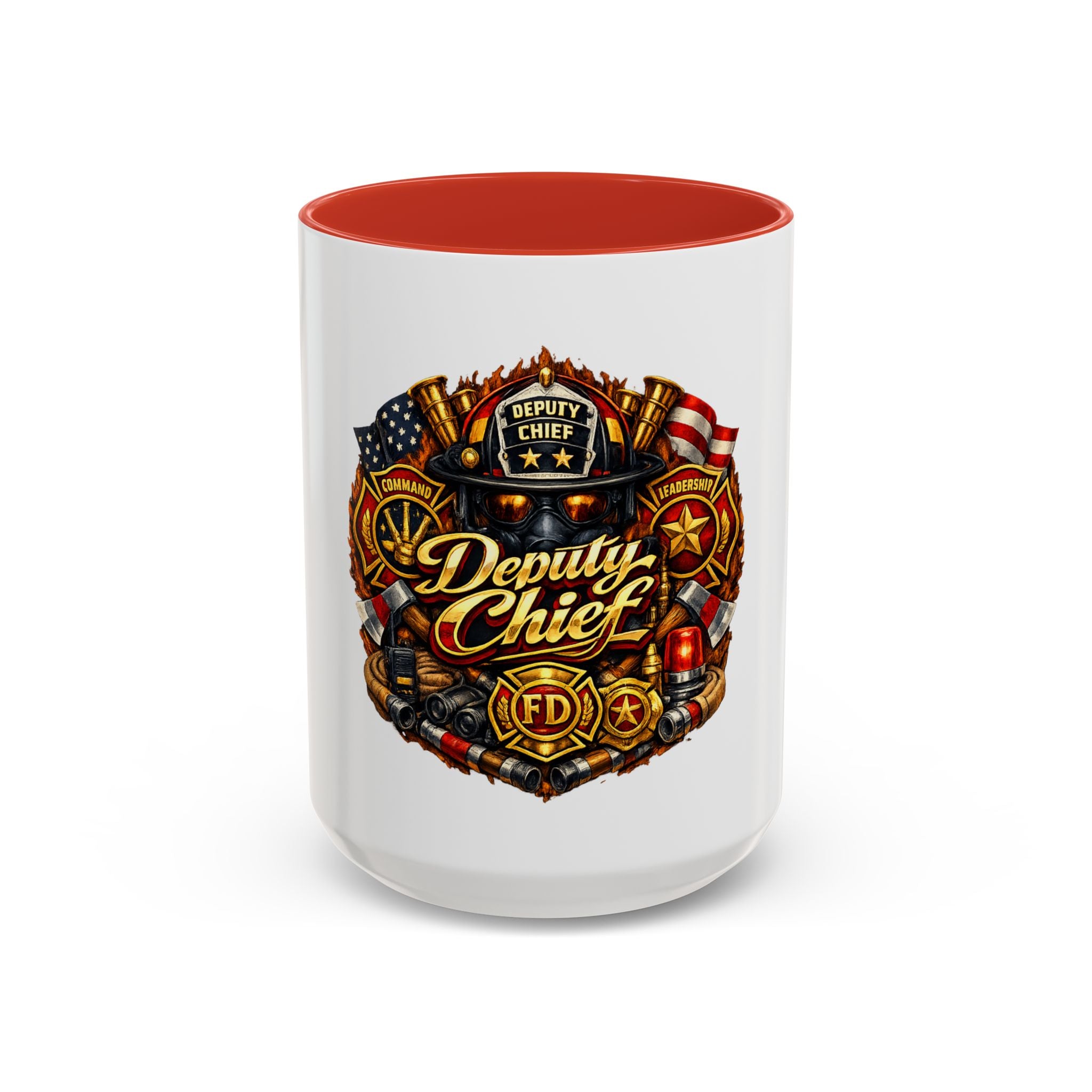 Deputy Chief Firefighter Accent Coffee Mug — Fire Department Tribute (11/15oz)