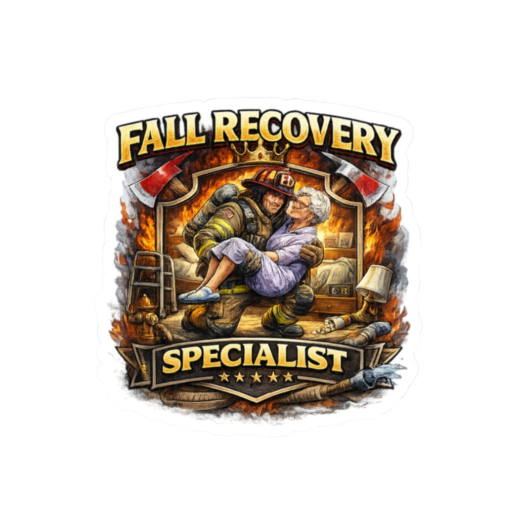 Fall Recovery Specialist Sticker — Firefighter Rescue Kiss-Cut Decal