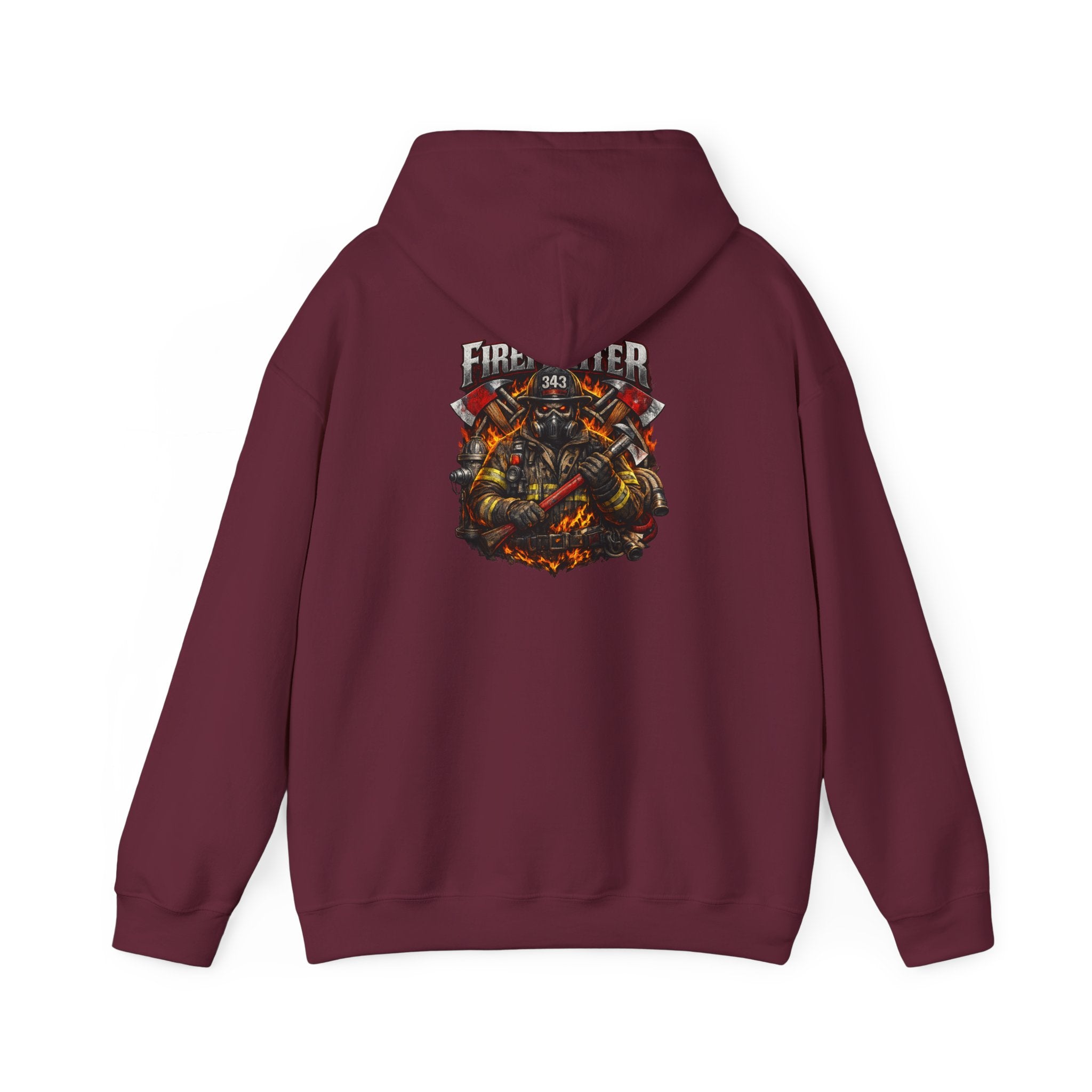 Firefighter Axe Shield Hoodie — Vintage Firefighter Engine Pullover