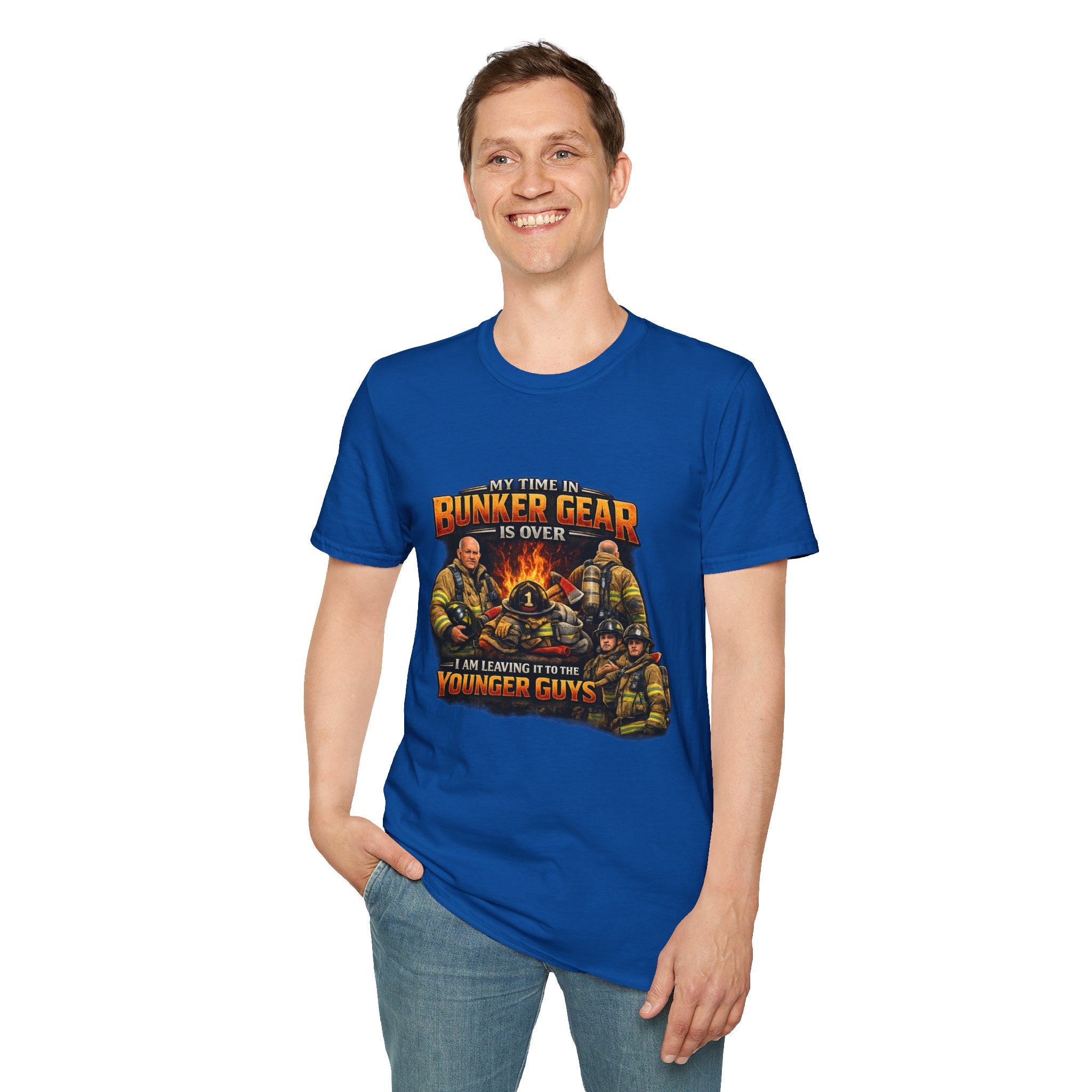 Firefighter T-Shirt — "My Time In The Bunker Gear Is Over, I’m Leaving It To The Younger Guys"