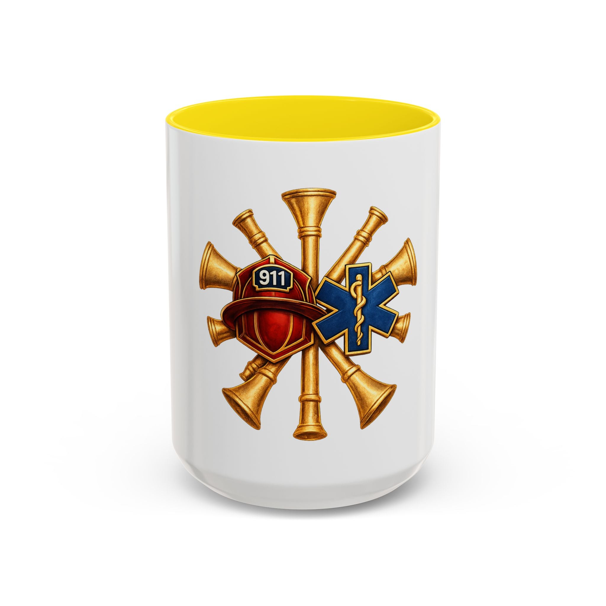 Fire Chief EMS & Firefighter Maltese Cross Coffee Mug — 911 Rescue Medical Emblem Accent Mug