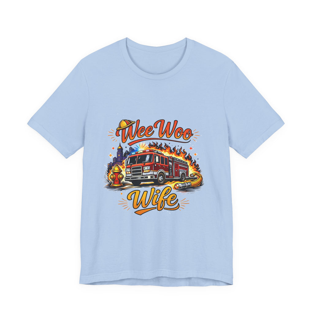 Firefighter Wife T-Shirt – "Wee Woo Wife" Fire Truck Graphic Tee