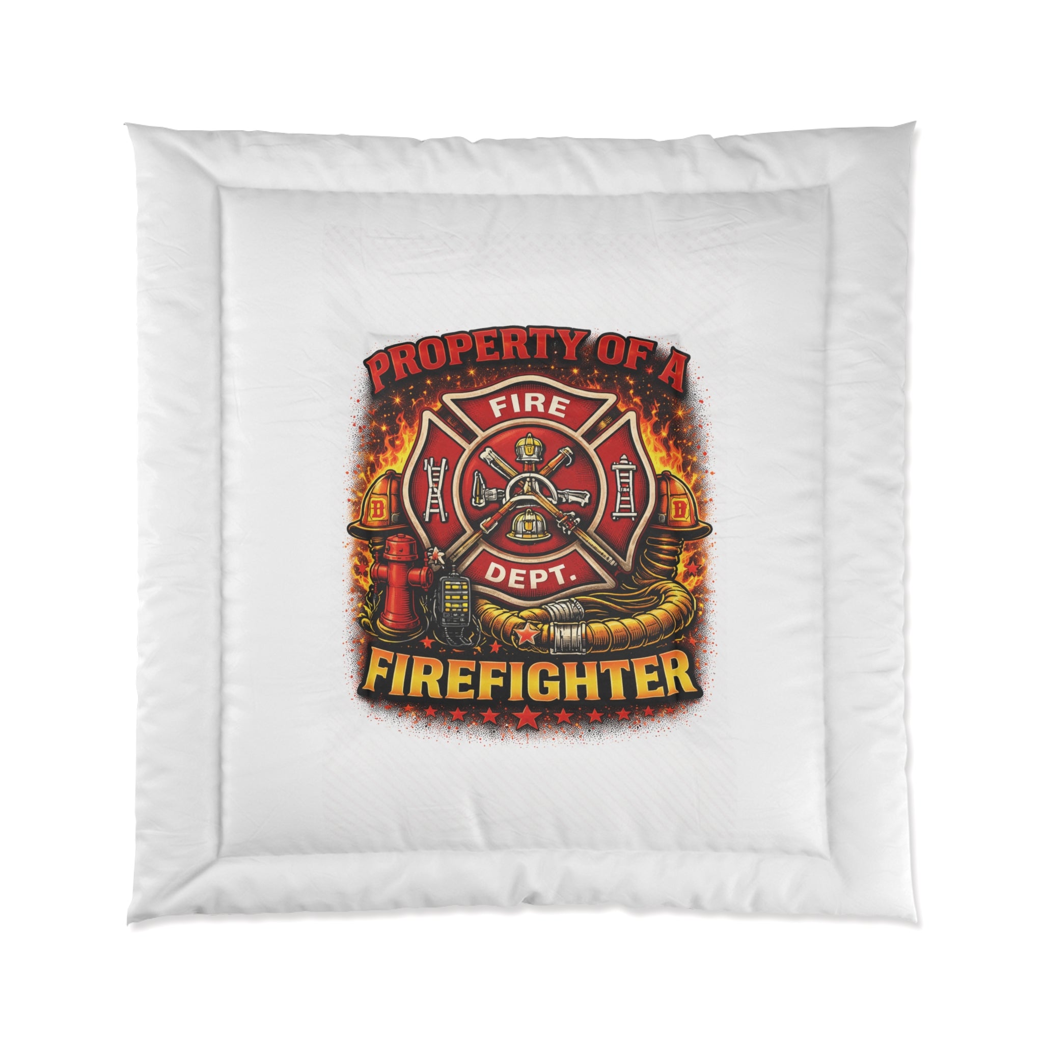 Firefighter Comforter — "Property of a Fire Dept." Bedding for First Responders