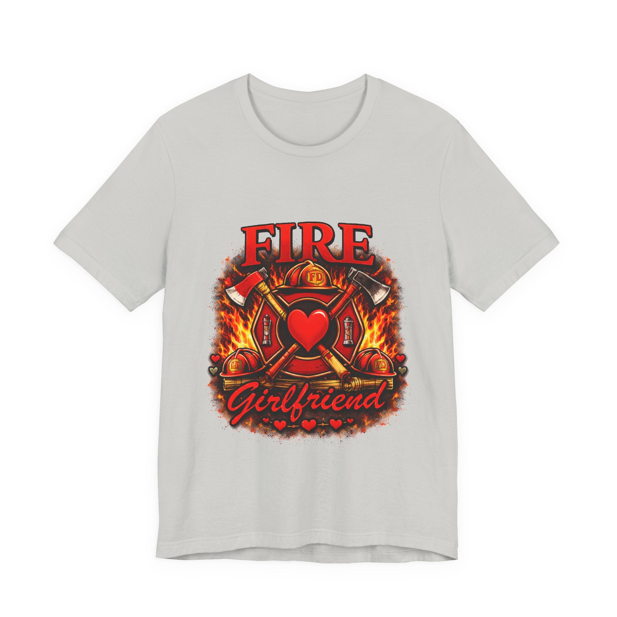 Firefighter Girlfriend T-Shirt — Fire Department Heart Logo Tee