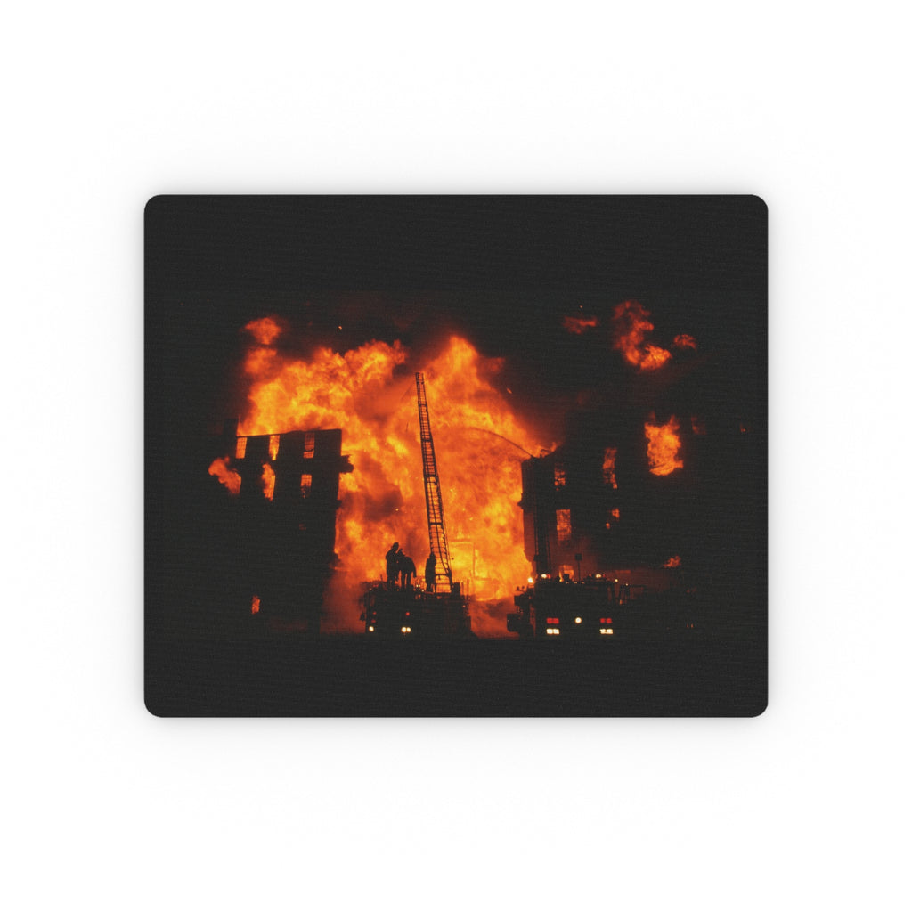Firestorm City Mouse Pad — Dramatic Urban Blaze