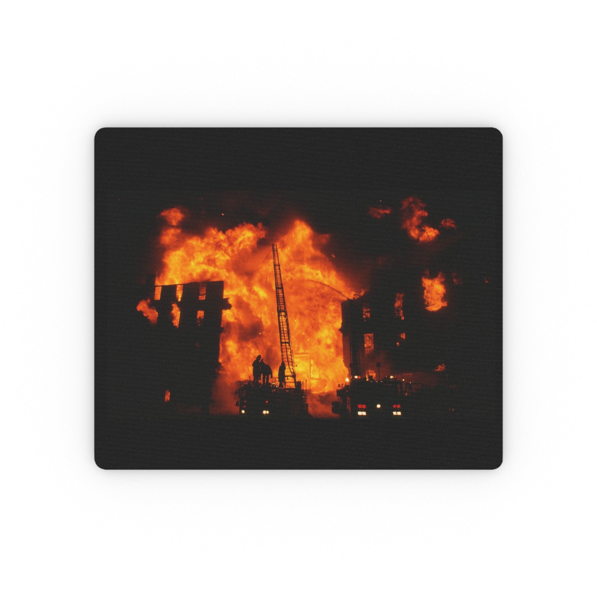 Firestorm City Mouse Pad — Dramatic Urban Blaze