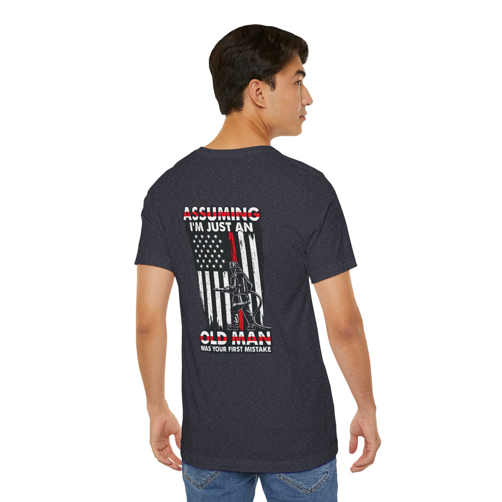 T‑Shirt - "Assuming I’m Just an Old Man" American Flag Fishing Tee