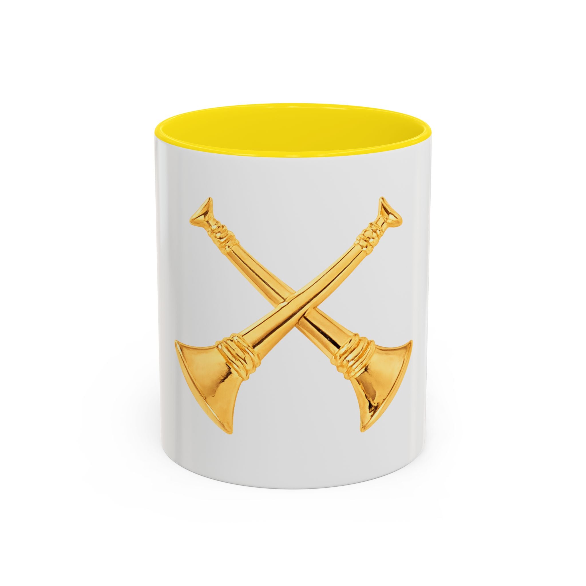 Battalion Chief Firefighter Coffee Mug — Crossed Bugles Rank Accent Mug (11/15 oz)