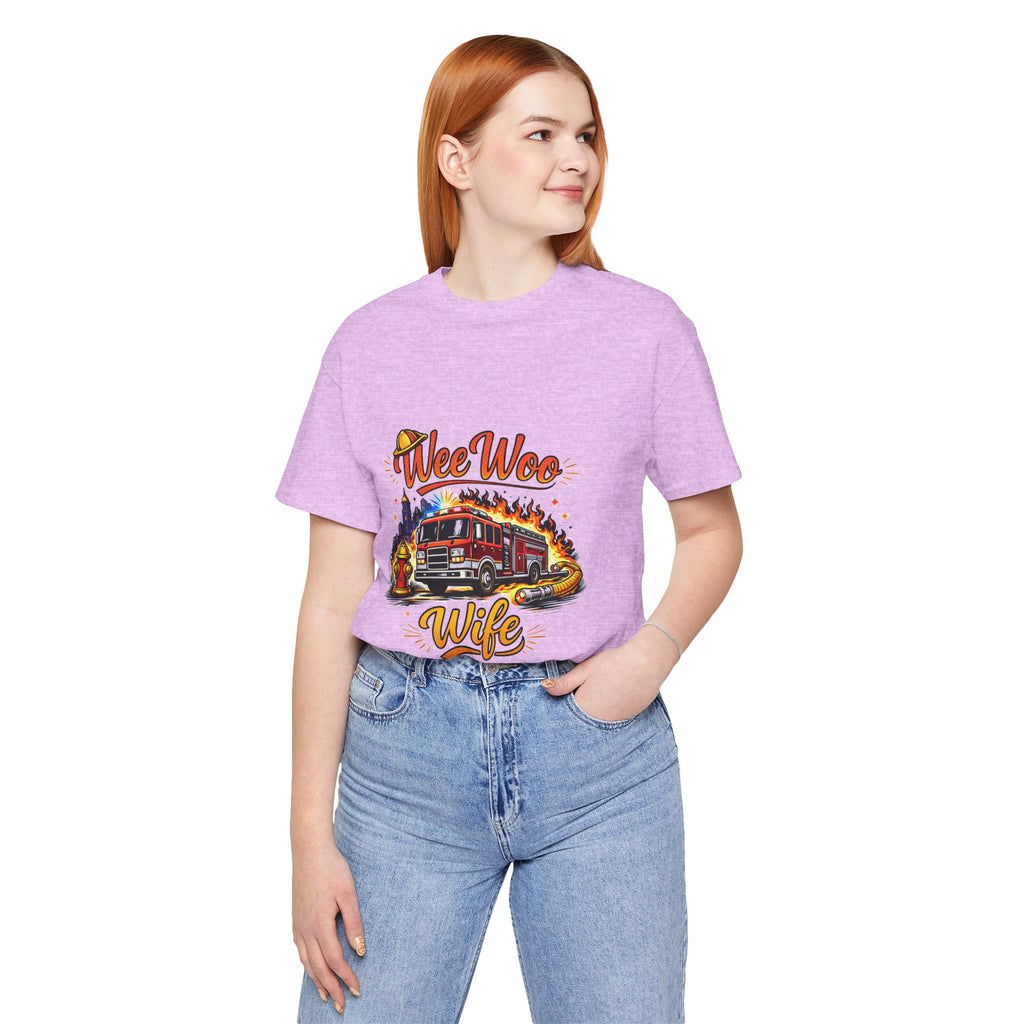 Firefighter Wife T-Shirt – "Wee Woo Wife" Fire Truck Graphic Tee
