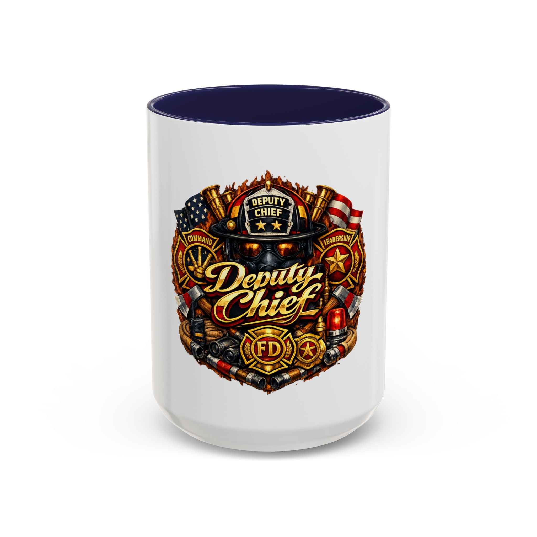 Deputy Chief Firefighter Accent Coffee Mug — Fire Department Tribute (11/15oz)