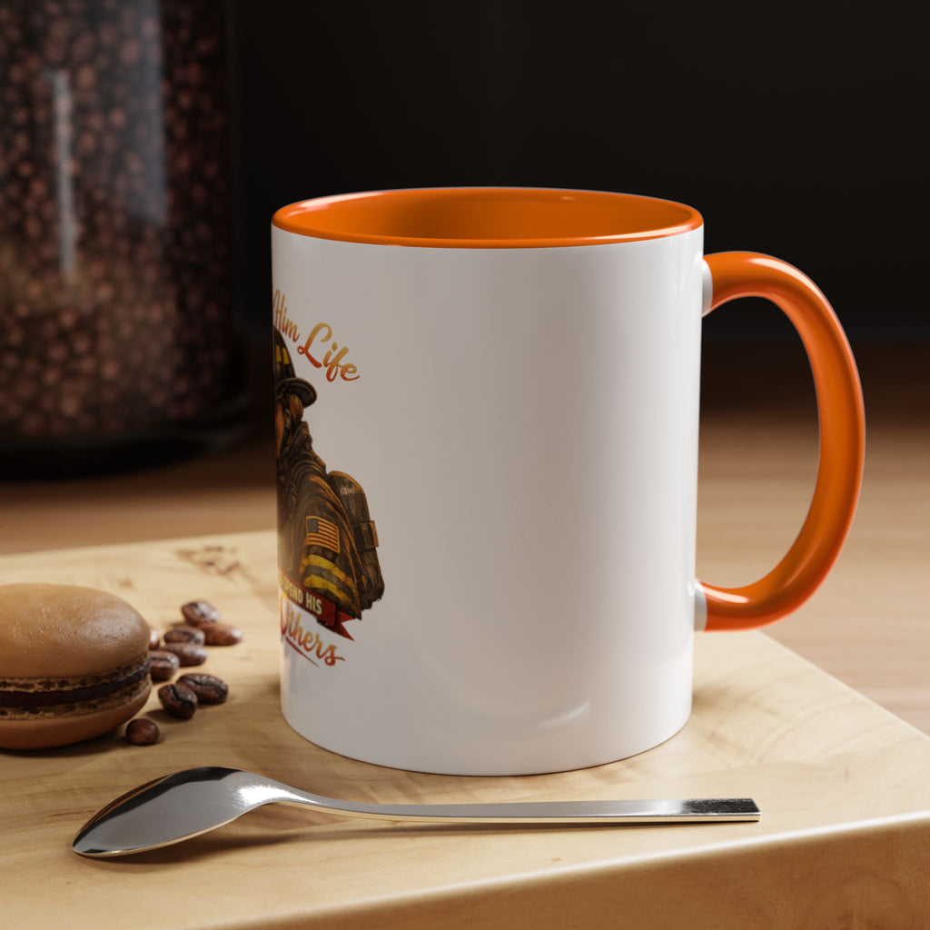 Firefighter Couple Coffee Mug – "She Gave Him Life and He Chose to Spend His Saving Others"