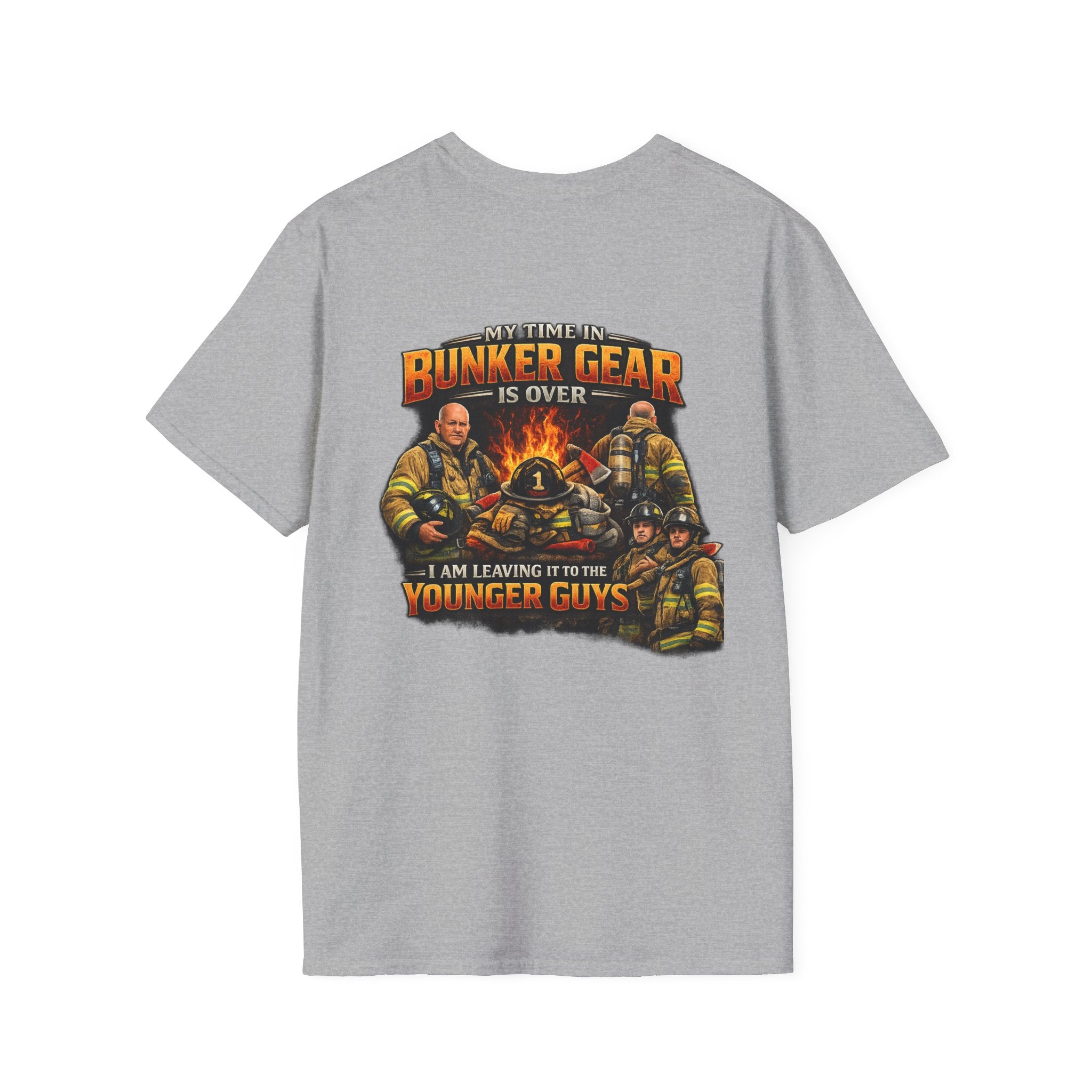 "My Time In Bunker Gear is Over"  Retired Firefighter T-Shirt