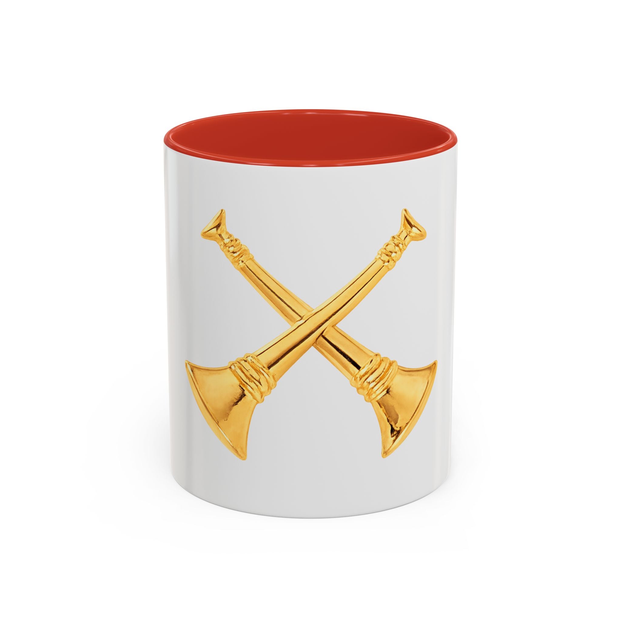 Battalion Chief Firefighter Coffee Mug — Crossed Bugles Rank Accent Mug (11/15 oz)