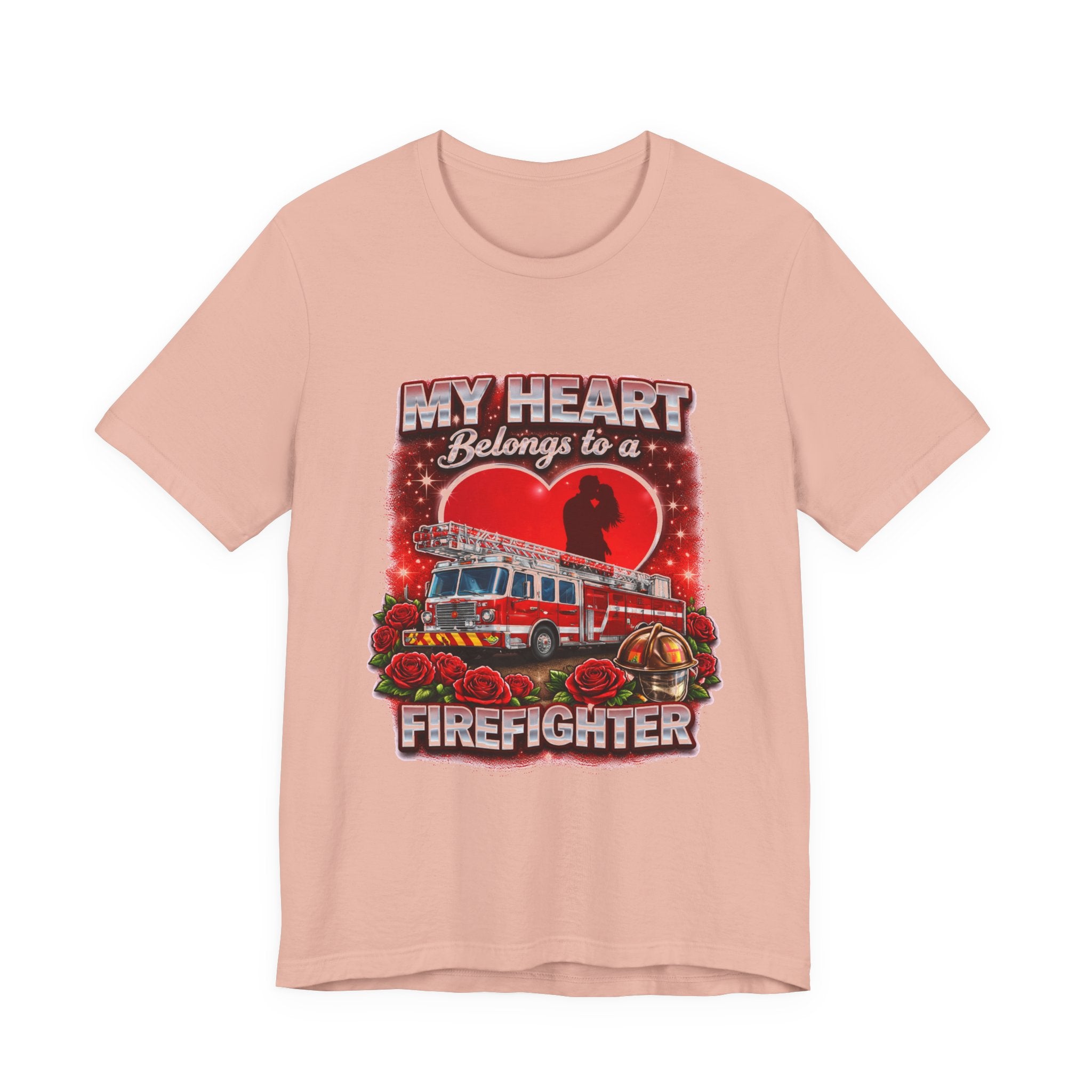 "My Heart Belongs to a Firefighter"  Firefighter Wife T-Shirt