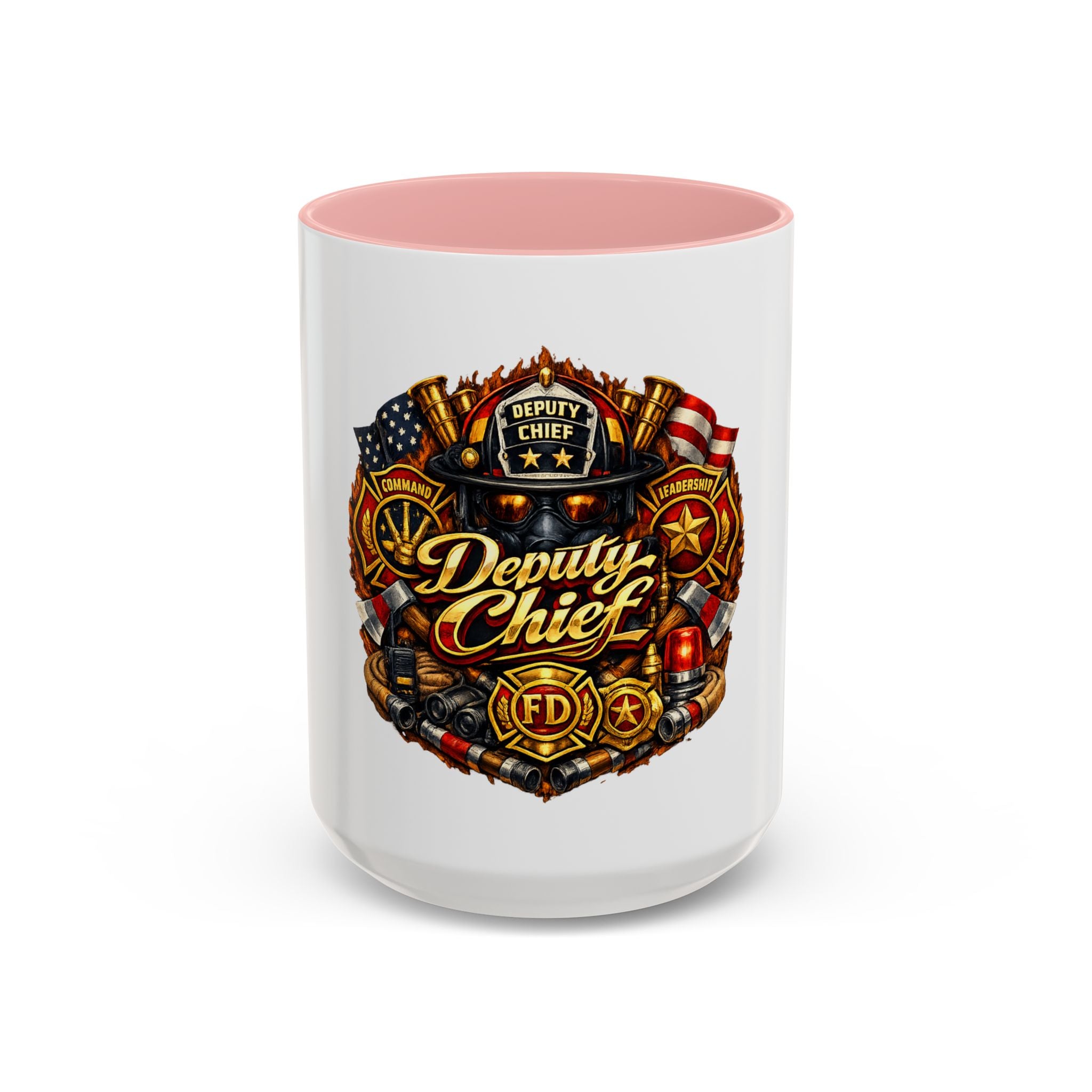Deputy Chief Firefighter Accent Coffee Mug — Fire Department Tribute (11/15oz)
