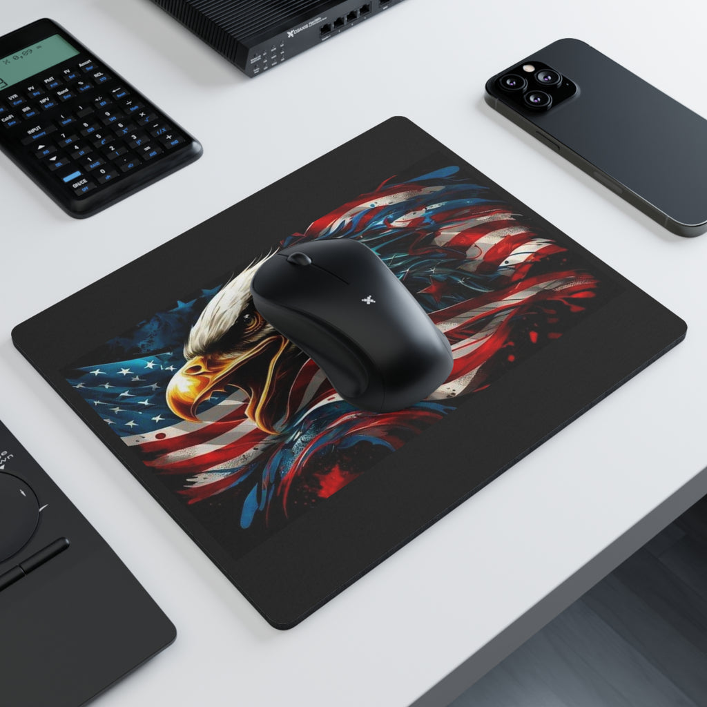 Patriotic Eagle Mouse Pad — American Flag Bald Eagle