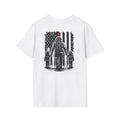 Firefighter Family T-Shirt – Retro American Flag Back Print (Thin Red Line)