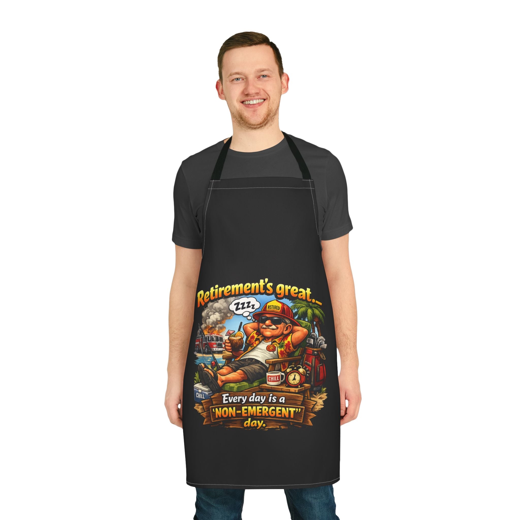 Retirement BBQ Apron - "Retirement's Great, Every Day is a Non-Emergent Day"