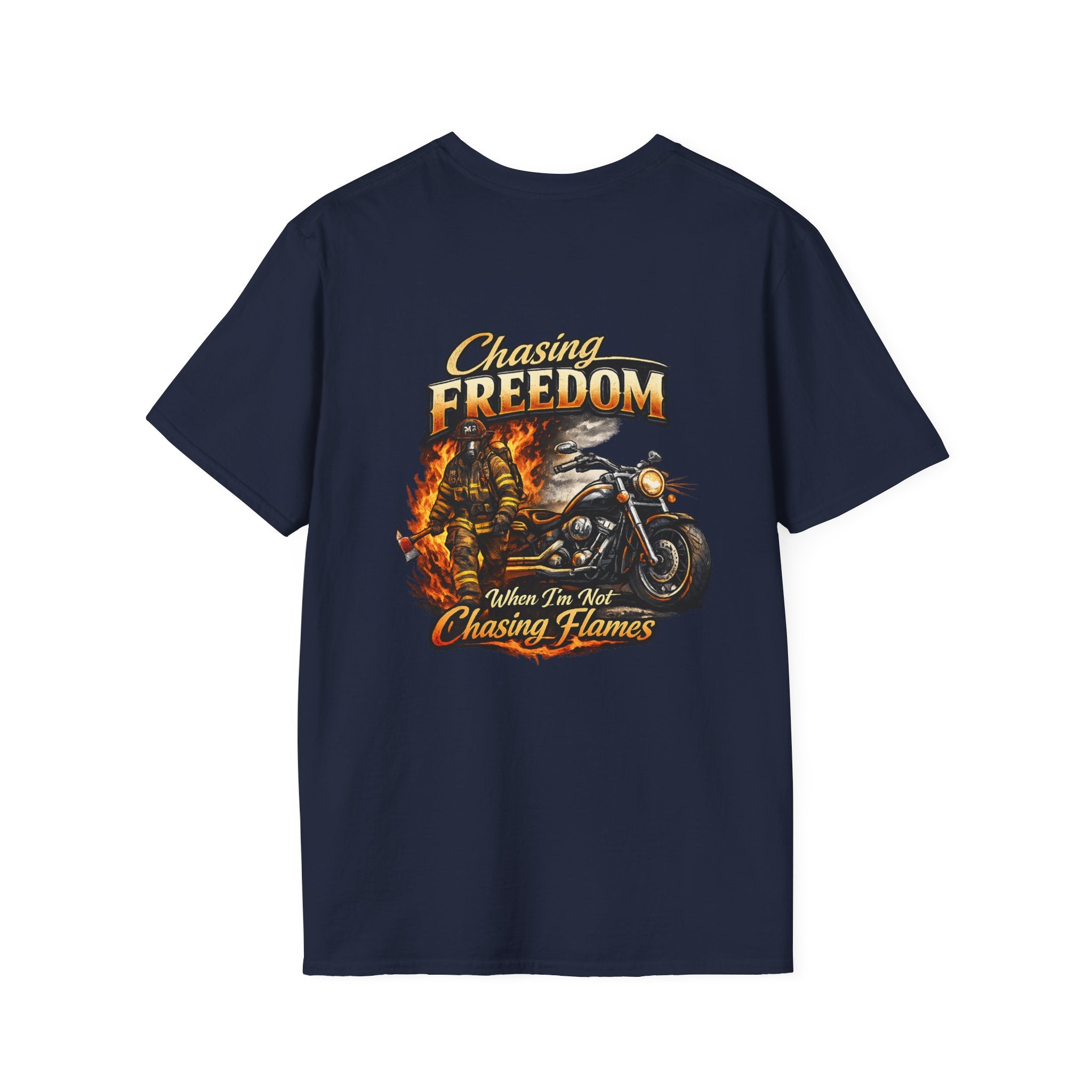 Chasing Freedom Motorcycle T-Shirt — “Chasing Flames” Biker Tee