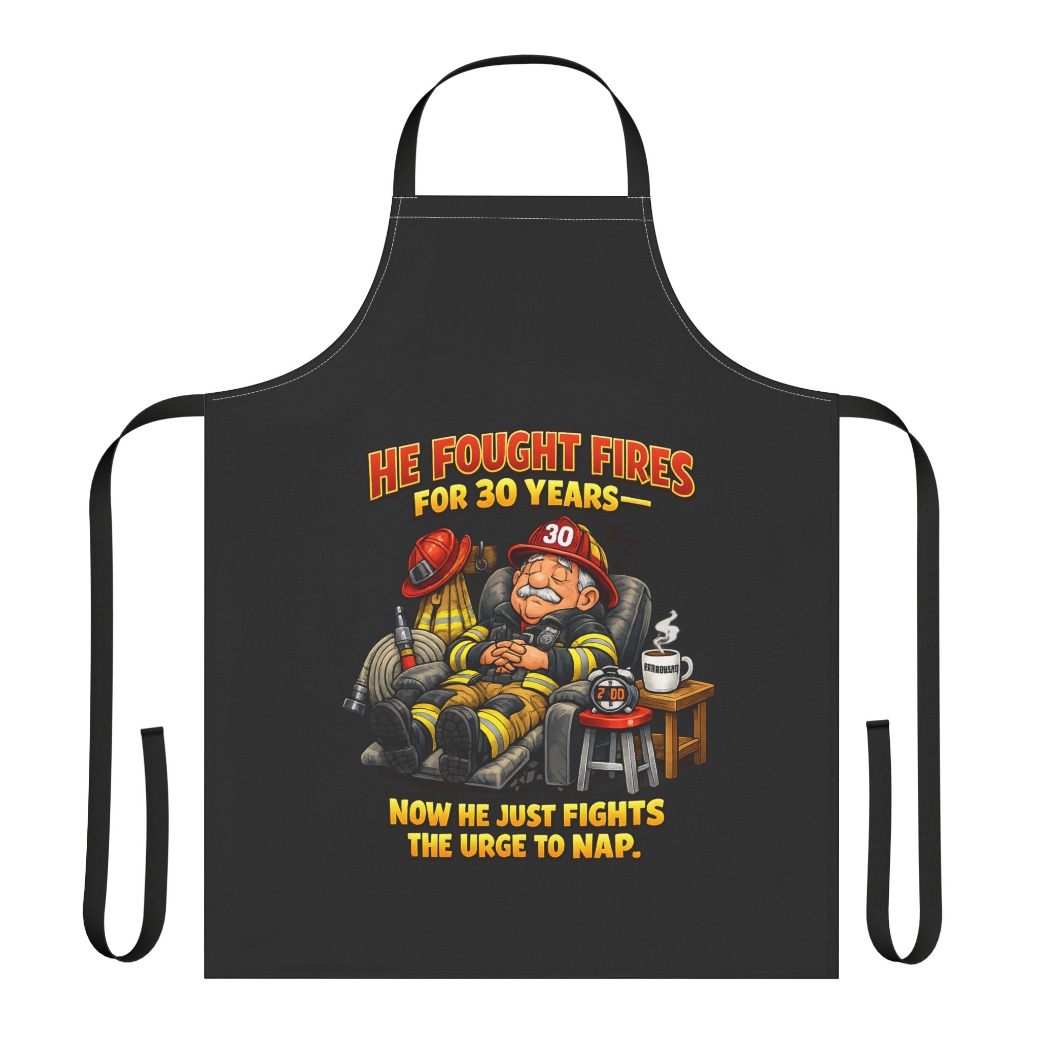Firefighter Retirement Apron - "He Fought Fires for 30 Years, Now He Just Fights the Urge to Nap"