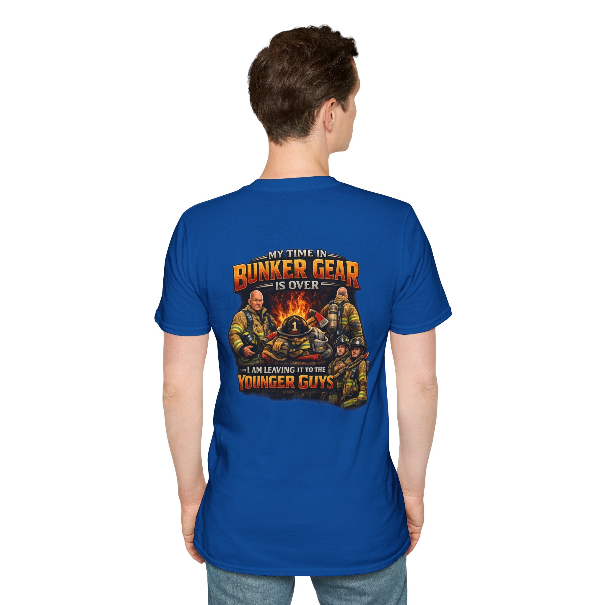 "My Time In Bunker Gear is Over"  Retired Firefighter T-Shirt