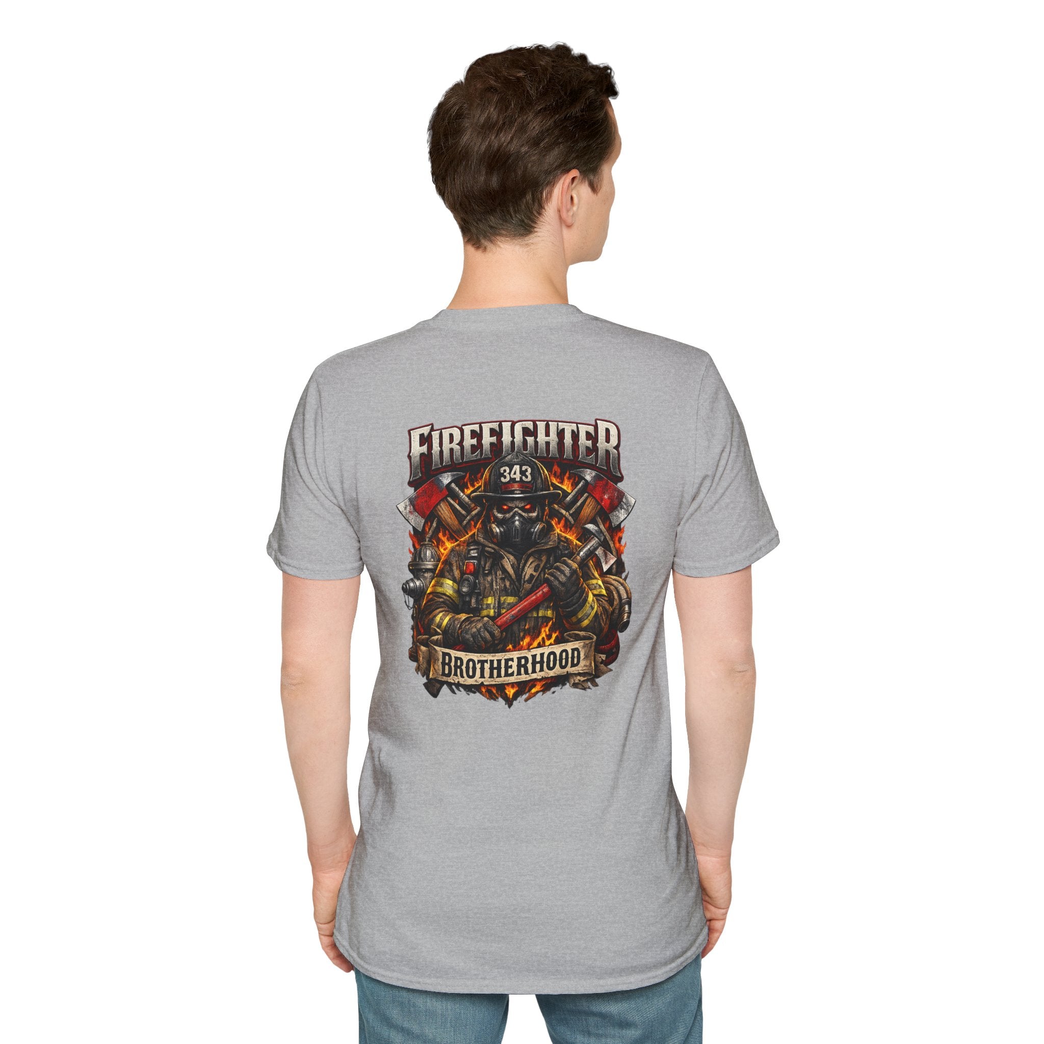 Firefighter Brotherhood T-Shirt — 343 Skull & Axes Rescue Tee
