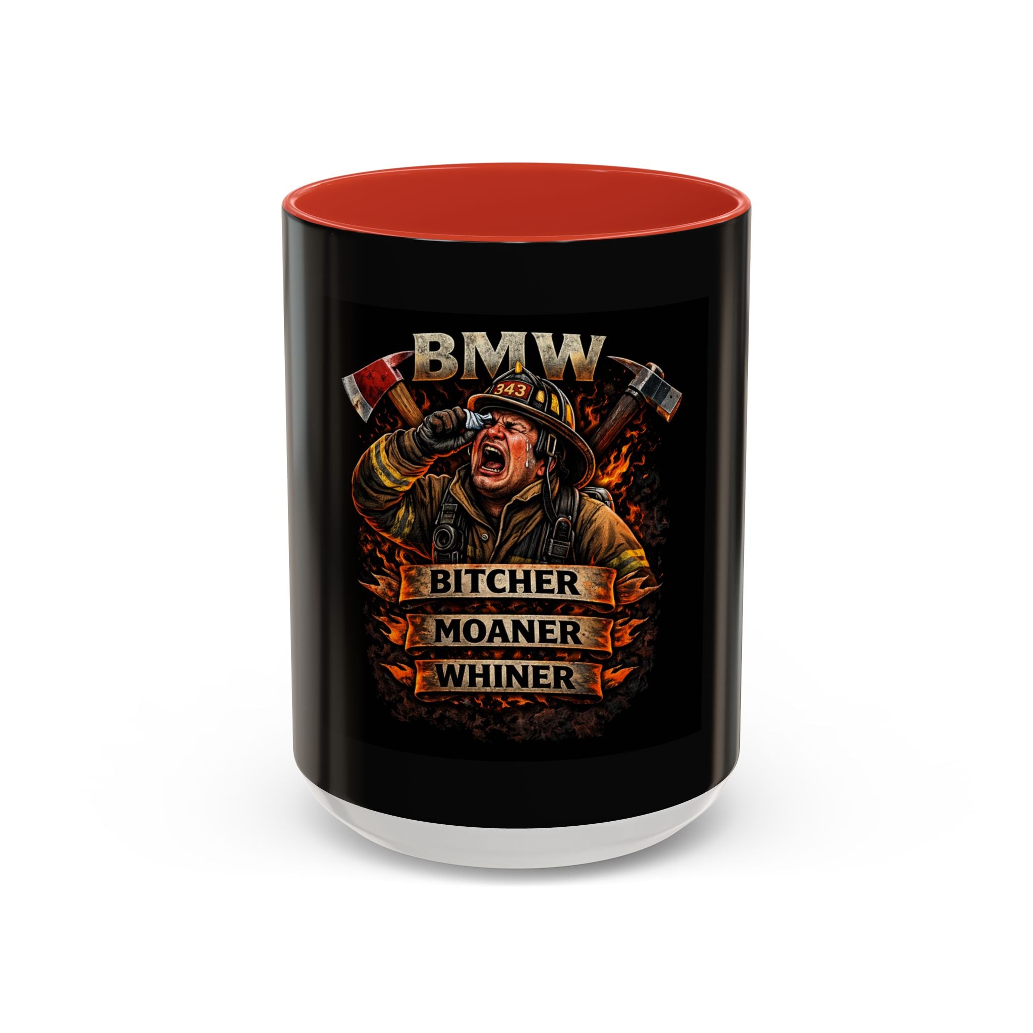 Firefighter Coffee Mug — 'Bitches, Moans & Whines' Humorous Accent Mug